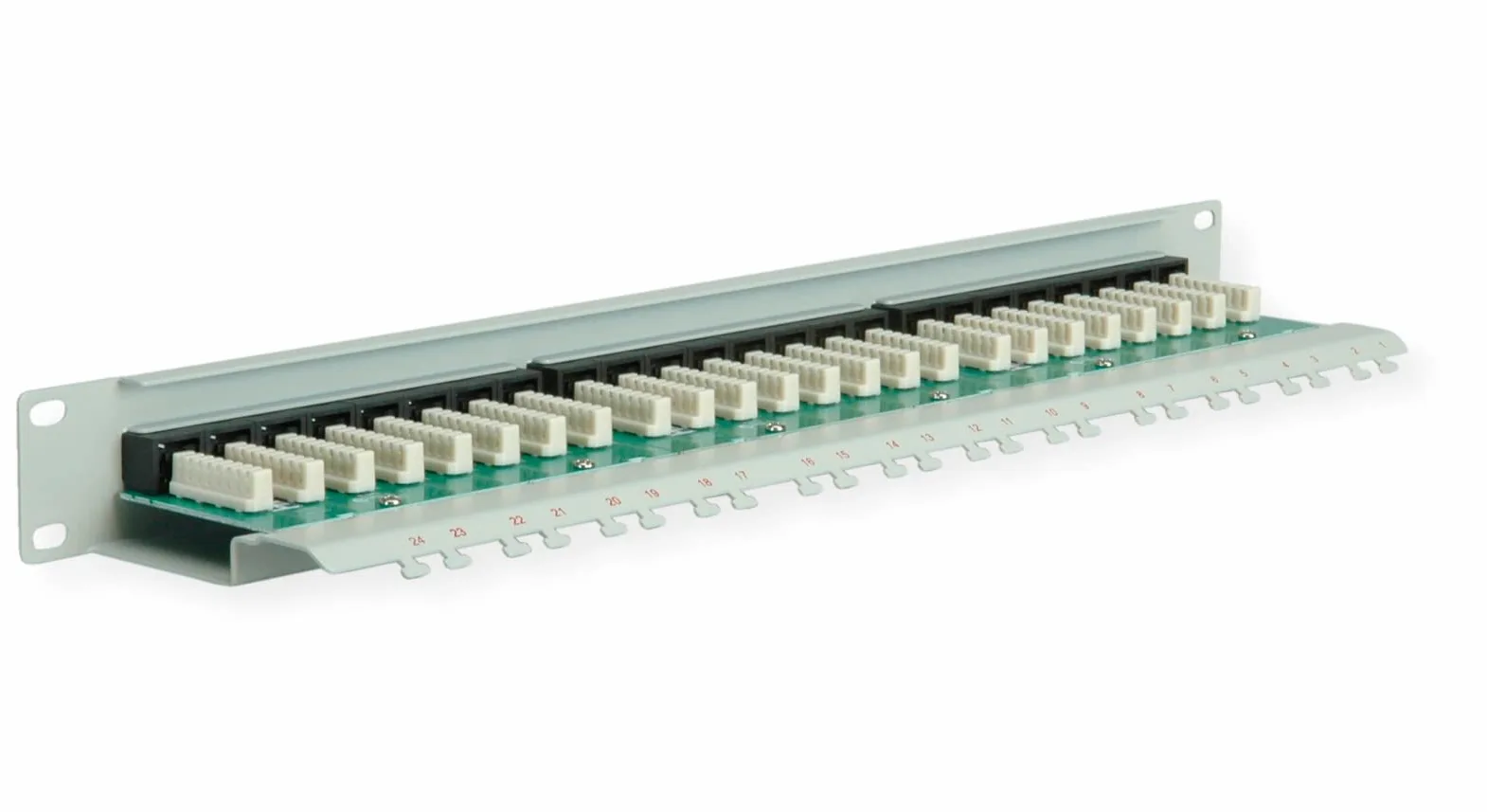 ROLINE Cat.6/Class E 19" Patch Panel, 24 Ports, UTP light grey pezzo di pannello