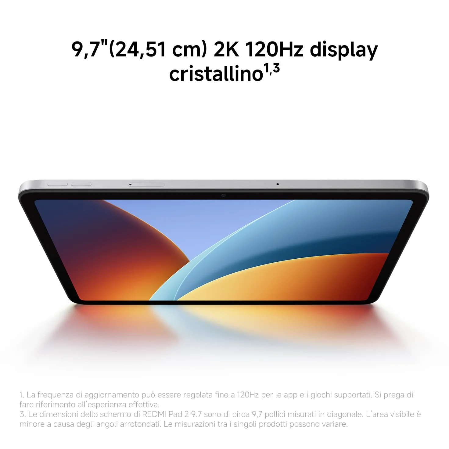 XIAOMI REDMI Pad 2 Tablet 9,7 Pollici 4+64GB, Snapdragon 6s Gen 2, Display LCD 2K 120Hz, Batteria 7600mAh (typ), Grigio Grafite, Garanzia 2 anni+1 anno extra, Caricatore Non Incluso