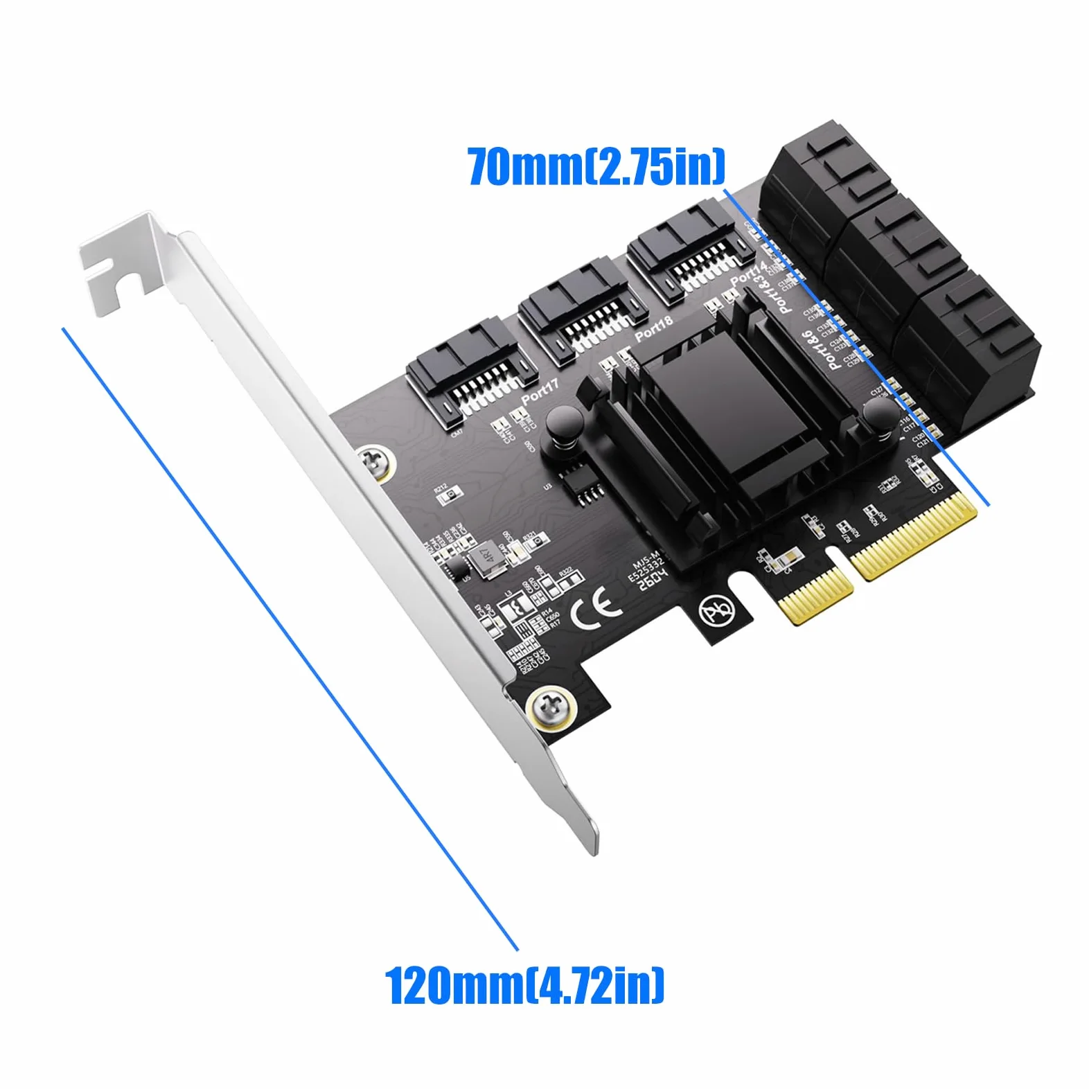 Scheda espansione PCIE da 4X a 9 Porte SATA3.0 con velocità 6 Gbps per trasferimento Dati Alte Prestazioni