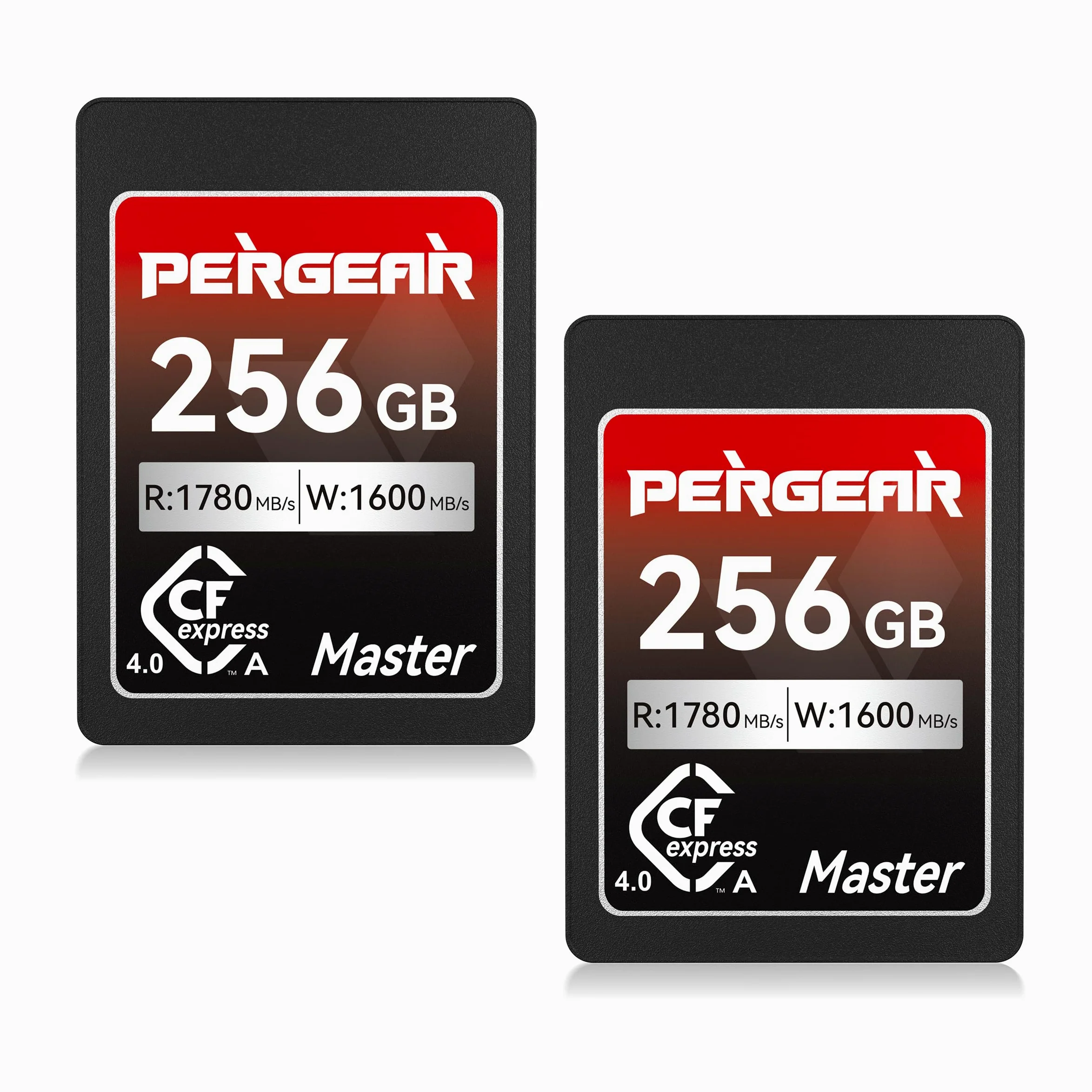 Pergear Scheda di memoria CFexpress 4.0 da 256 GB, velocità di lettura fino a 1780 MB/s, velocità di scrittura 1600 MB/s per 4K 120P, 8K 30P (confezione da 2) Master Series, compatibile con fotocamere