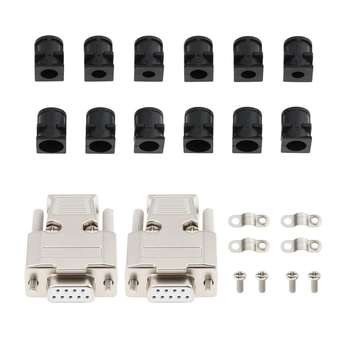ECSiNG 2 Pezzi Adattatore Per Alloggiamento In Metallo Con Connettore Femmina DB9 RS232 A 9 Pin Con Pin Cavi Placcati In Oro