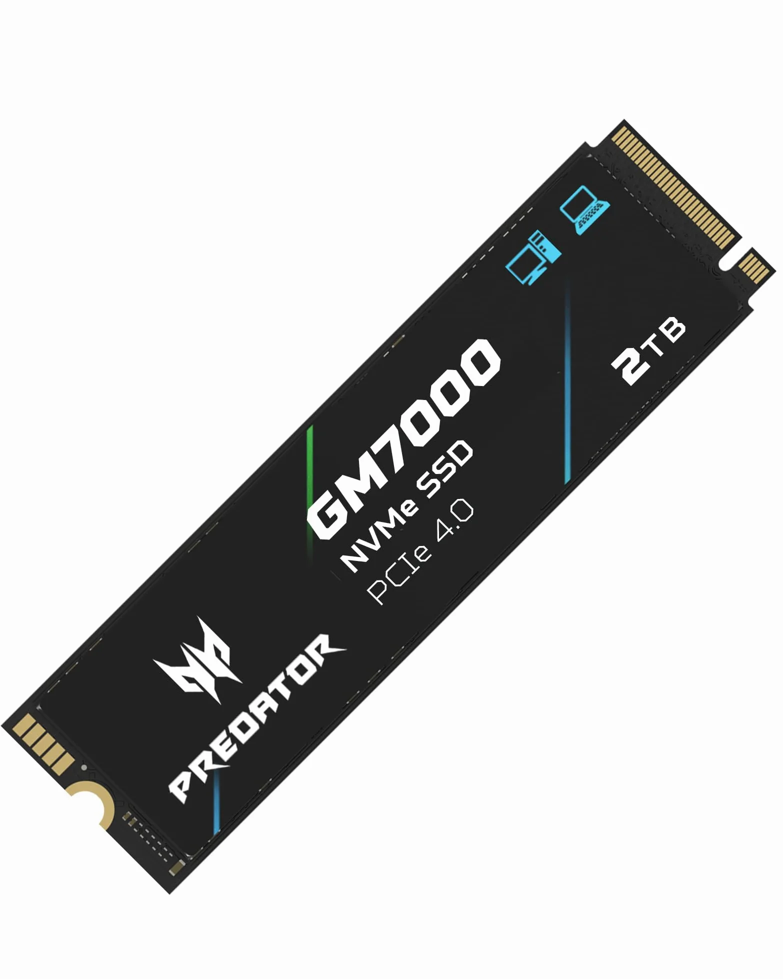 Acer Predator GM7000 Unità SSD interna da 2 TB: M.2 2280 PCIe NVMe Gen4x4 con cache DRAM, fino a 7400 MB/s di riproduzione, SSD interno per laptop e desktop, compatibile PS5