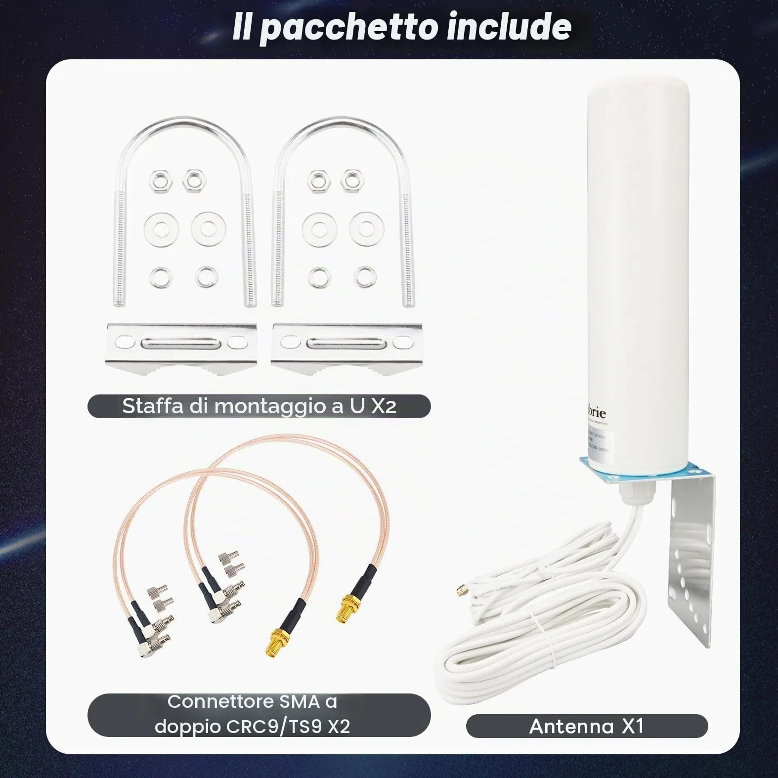 Antenna WiFi 4G 5G LTE ad alto guadagno 10dBi Antenna omnidirezionale esterna 698-3800MHZ Router Modem Gateway Antenne Dual SMA maschio 16.4Ft RG58 Cavo+SMA femmina a doppio connettore maschio