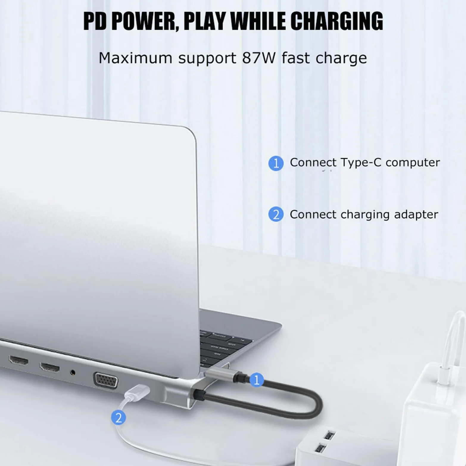 Ausla Docking Station 12 in 1, Lega di Alluminio, Opzioni di connettività Multiple, Compatibile con Laptop di Tipo C, Supporta Uscita 4K e VGA