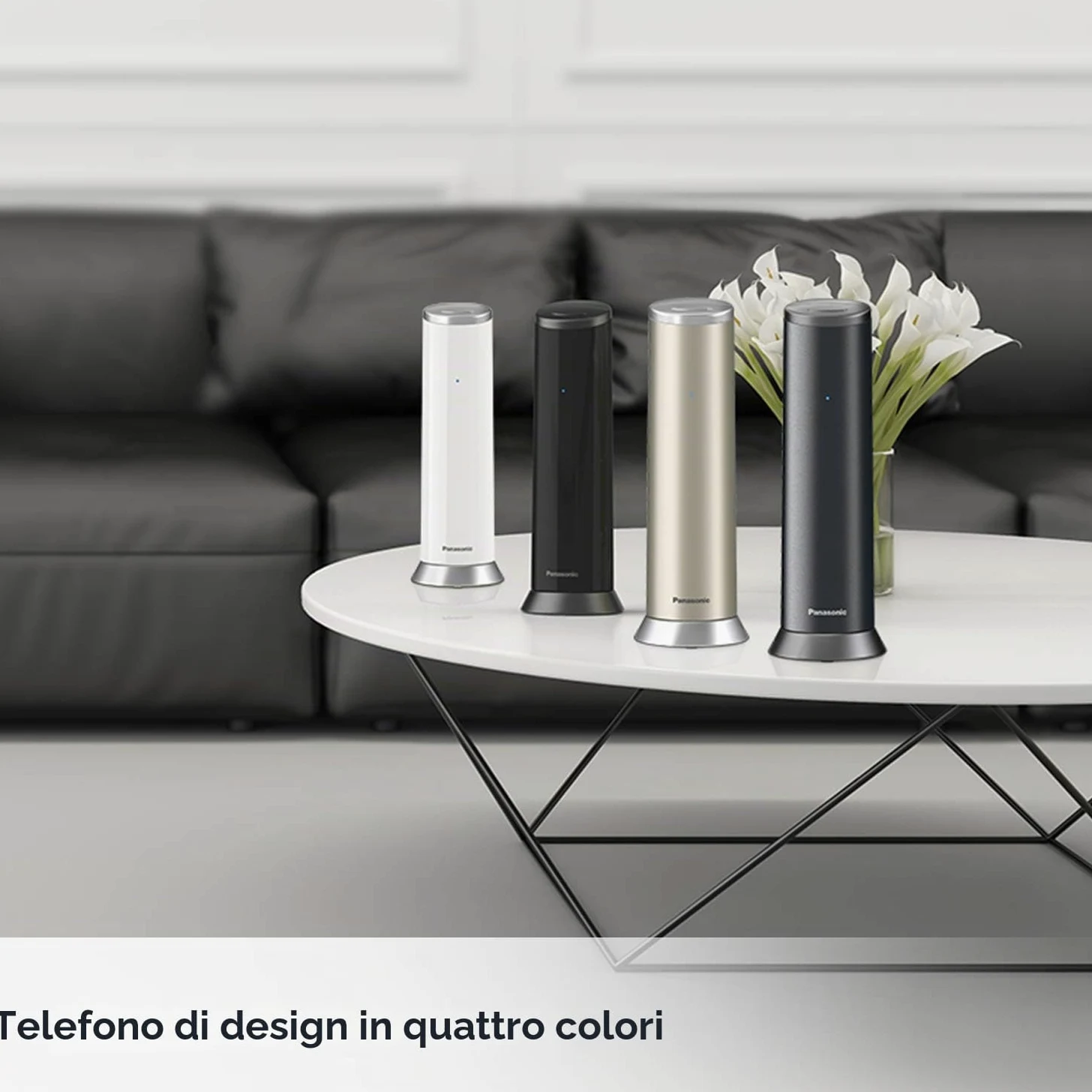 Panasonic KX-TGK220 - Telefono DECT - Cornetta Wireless - Telefono con Vivavoce - 120 Voci - Identificatore di Chiamata - Champagne