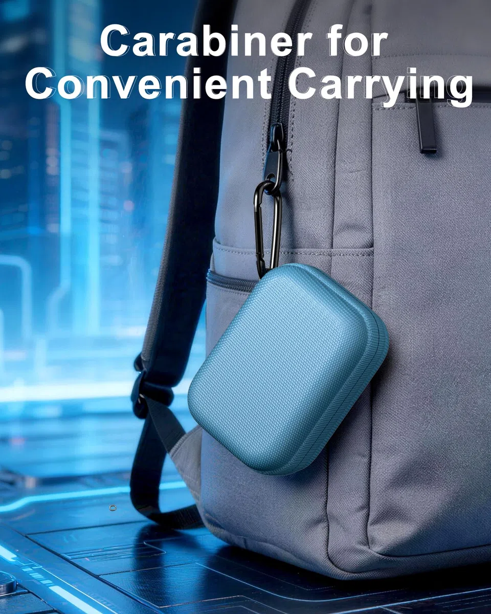 ProCase Custodia Rigida per SSD Esterno Crucial X10/X9/X10 Pro/X9 Pro - Borsa Portatile per Unità Stato Solido 1TB-8TB, Shockproof, Organizer per Cavi e Accessori, Blu