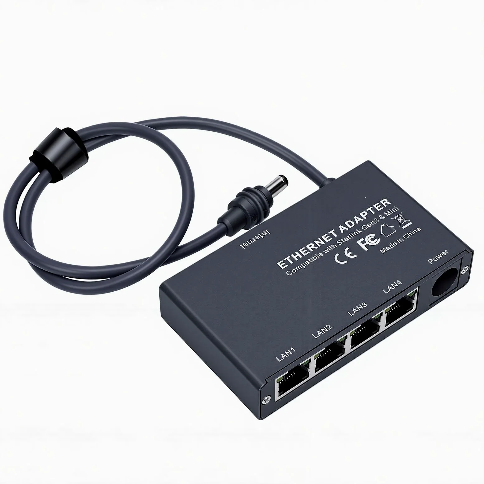 ASHATA Adattatore a prestazioni stabili per Gen3 Mini Splitter Ethernet a 4 porte, connessione a bassa latenza per trasmissione HD di giochi
