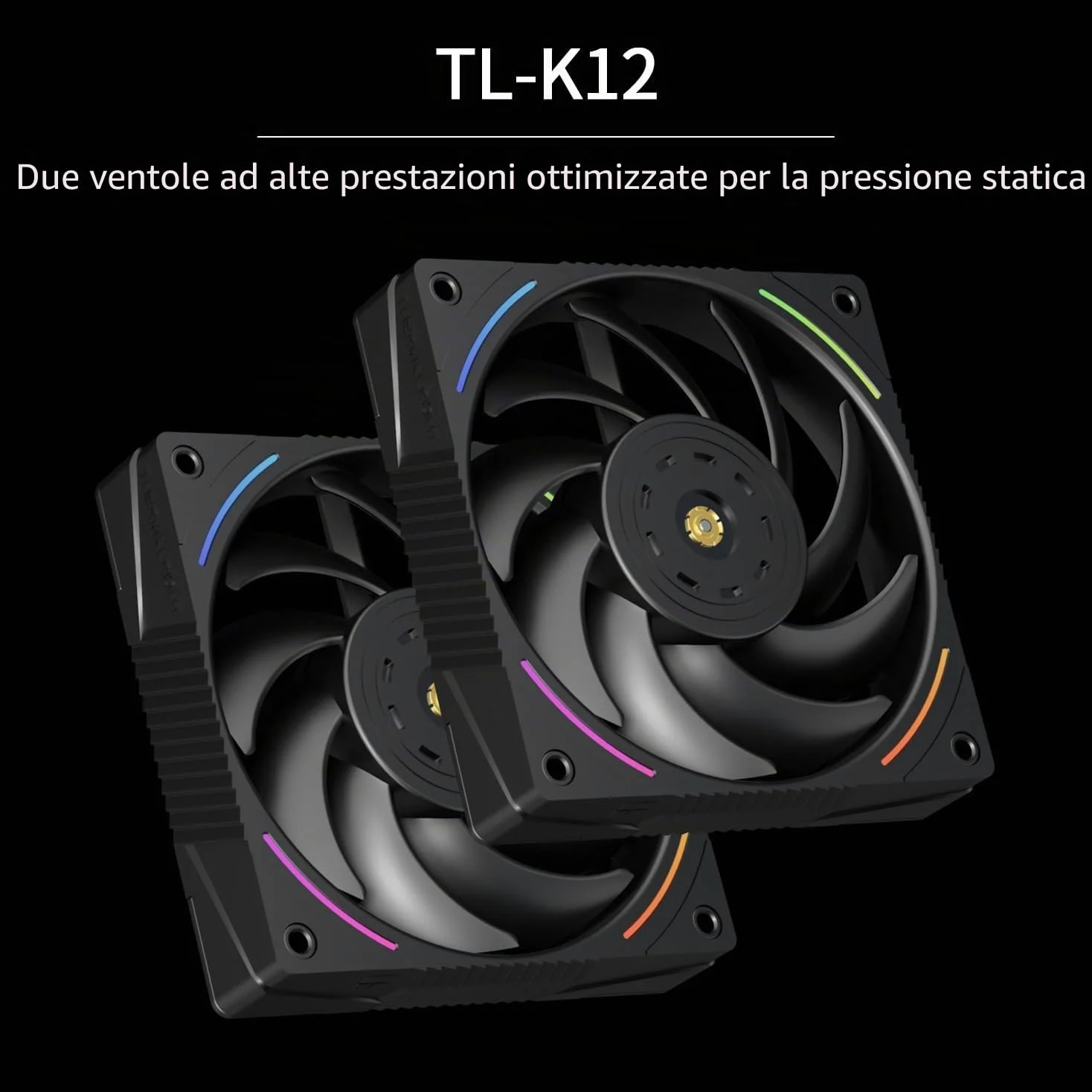 TR Peerless Assassin 120 VISION MAX ARGB Black CPU, raffreddatore PC con 2 ventole TL-K12 PWM, display magnetico da 5" (risoluzione 480 x 854) per LGA1851/1700 & AM5