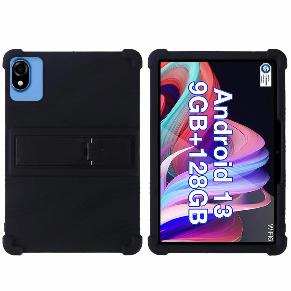 Custodia in silicone per Callsky-Tab 10.1 pollici Android Tablet caso, custodia per bambini per Callsky 10.1 pollici supporto regolabile (nero)