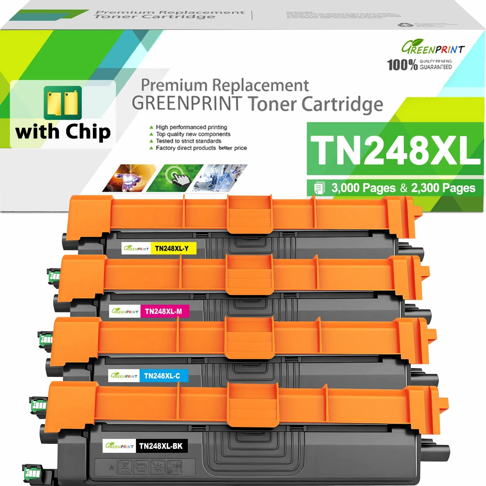 248XL TN248XL Cartucce Toner Compatibili 4 Colori Alta Capacità per MFC-L3740CDW L3740CDWE L3760CDW L8340CDW L8390CDW L3740CDWE DCP-L3520CDWE L3520CDW L3560CDW HL-L3215CW Stampante TN248CMYK