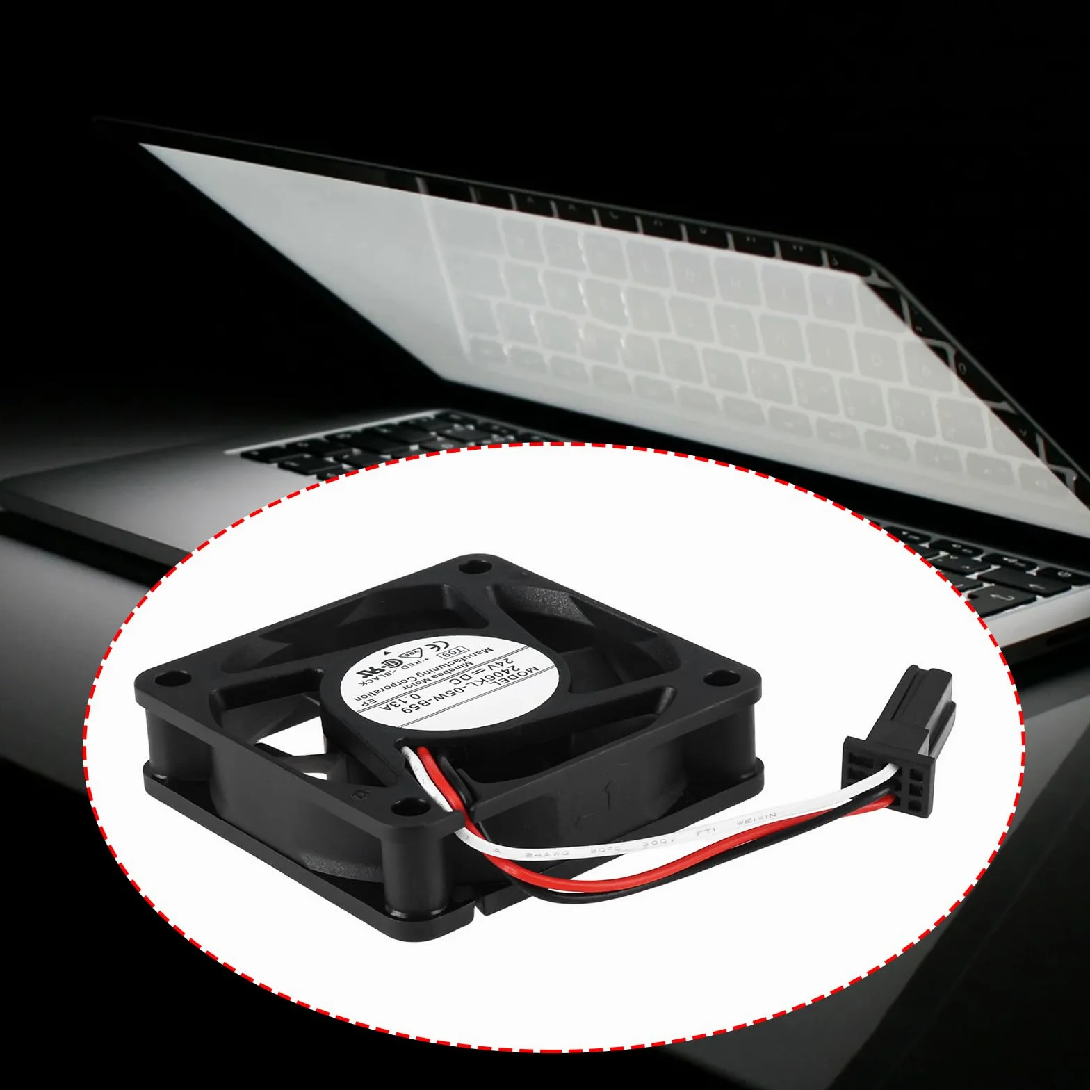 Ventola di raffreddamento DC 24V 0,13A con spina a 3 pin 60 x 60 x 15 mm 2406KL-05W-B59 compatibile con server desktop laptop NMB-MAT