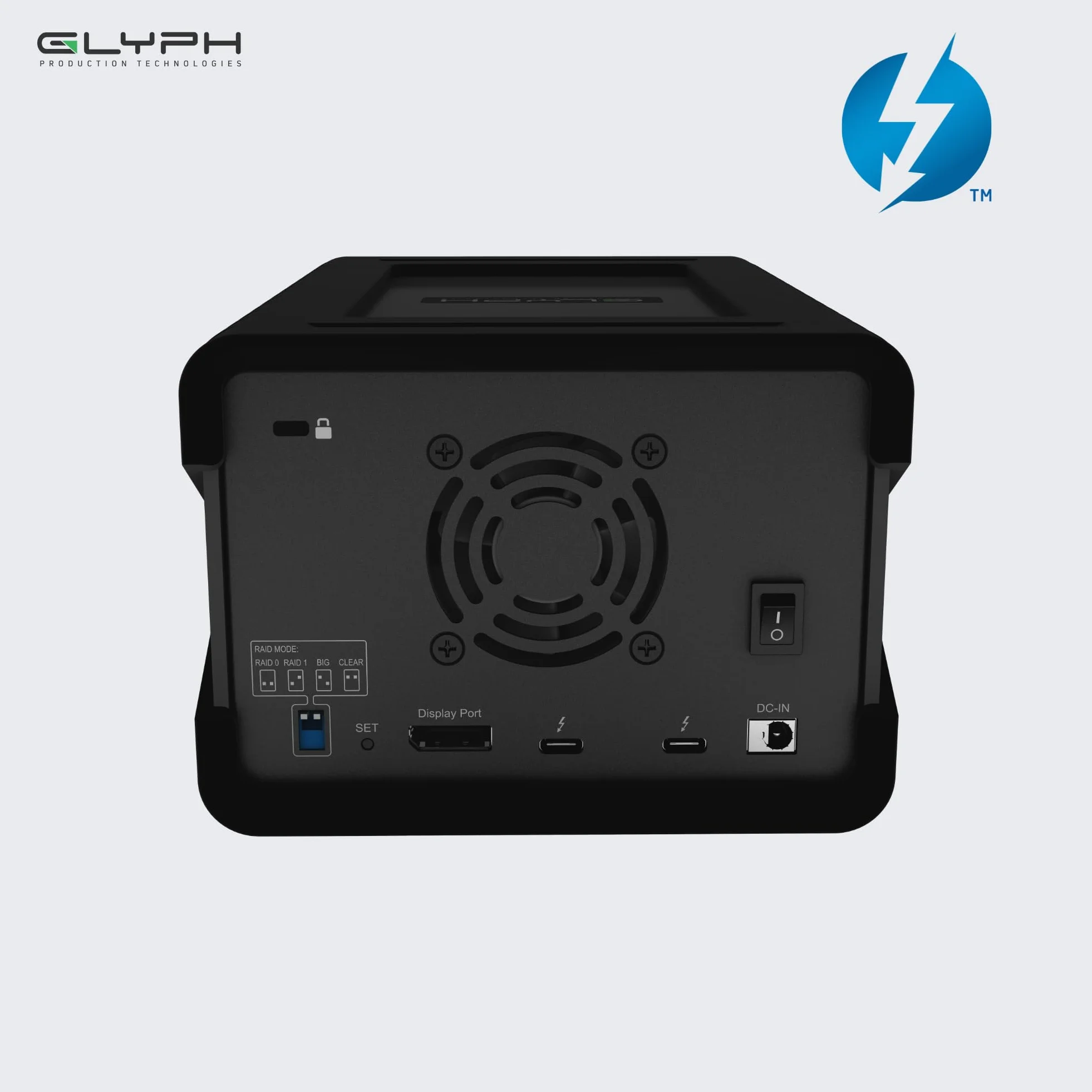 Glyph Blackbox PRO RAID 40TB Enterprise Class – Hard Disk Esterno Desktop, Thunderbolt 3, 7200 RPM, RAID 0/1/JBOD/SPAN, Case in Alluminio, Mac/Windows, Fino a 550MB/s