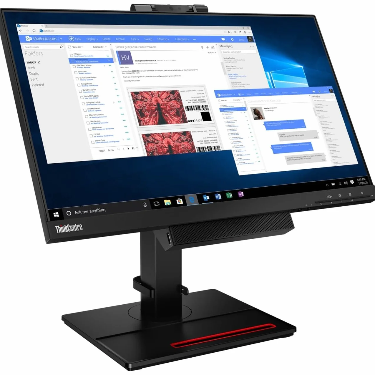 Lenovo PC Desktop All In One Thinkcentre (Ricondizionato) | Schermo TIO 22" Gen4 FHD WebCam, Mini PC Processore Core i5-6400T, Memoria Ram 16GB, Disco SSD 512GB, Win 11 PRO