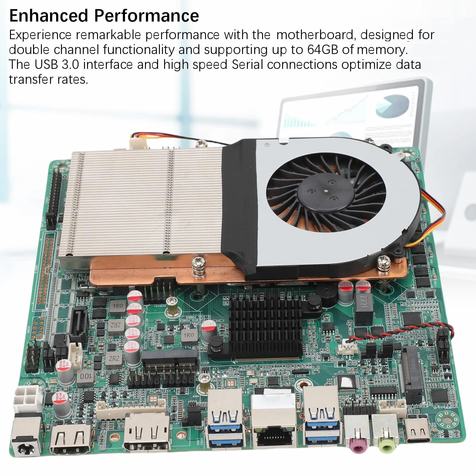 Scheda Madre ITX, Doppio DDR4 64GB RAM USB 3.0 Slot M.2 Ad Alta velocità, con Radiatore in Rame Ultra Sottile e Connettori di Alimentazione ATX, per Processore LGA1700 PC HTPC