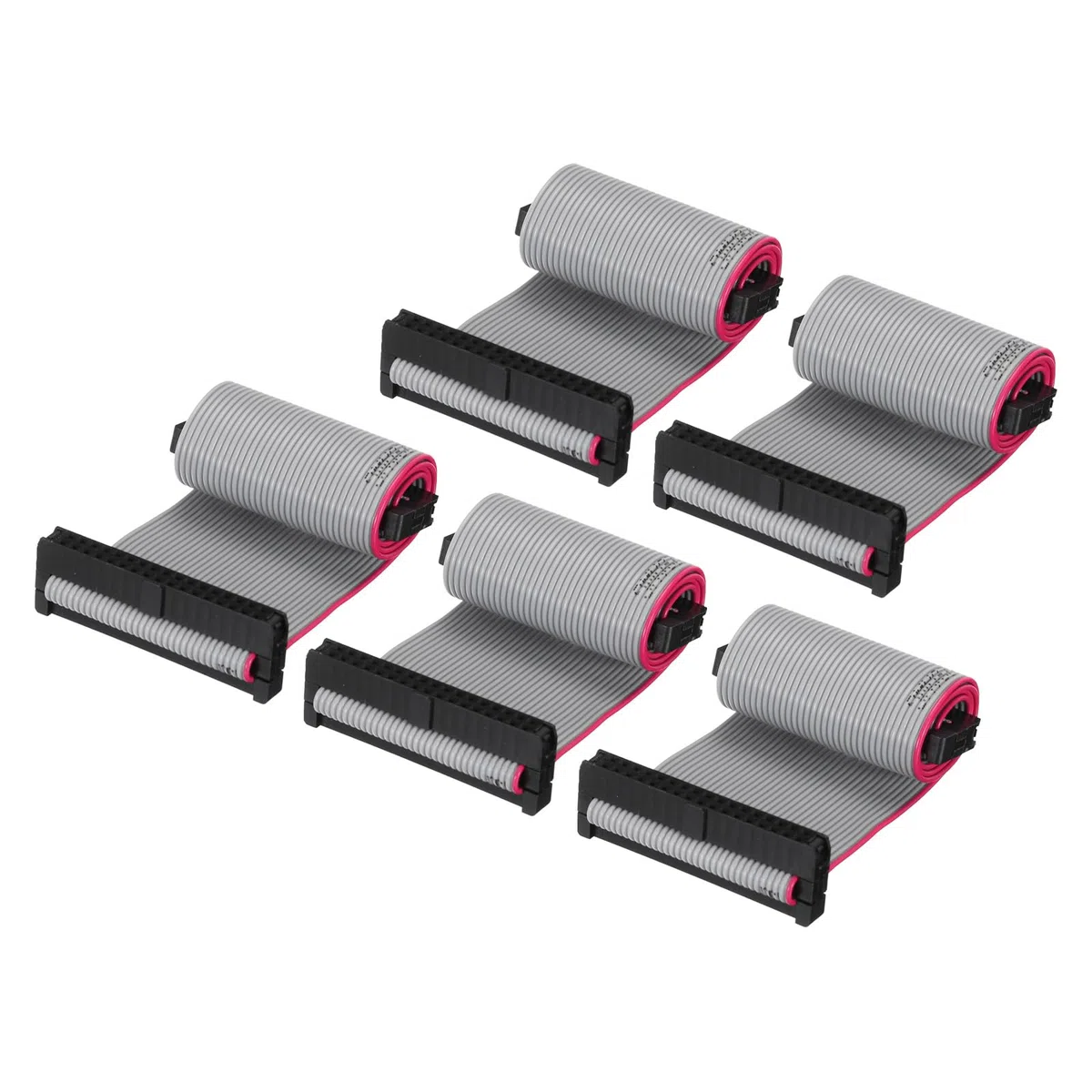 QUARKZMAN Cavo a Nastro Piatto Idc 34Pin, Passo 2.0mm, connettore Fc a Fc, Lunghezza 20cm, Filo Grigio per Computer, display Led, Dvd, confezione da 5 Pezzi