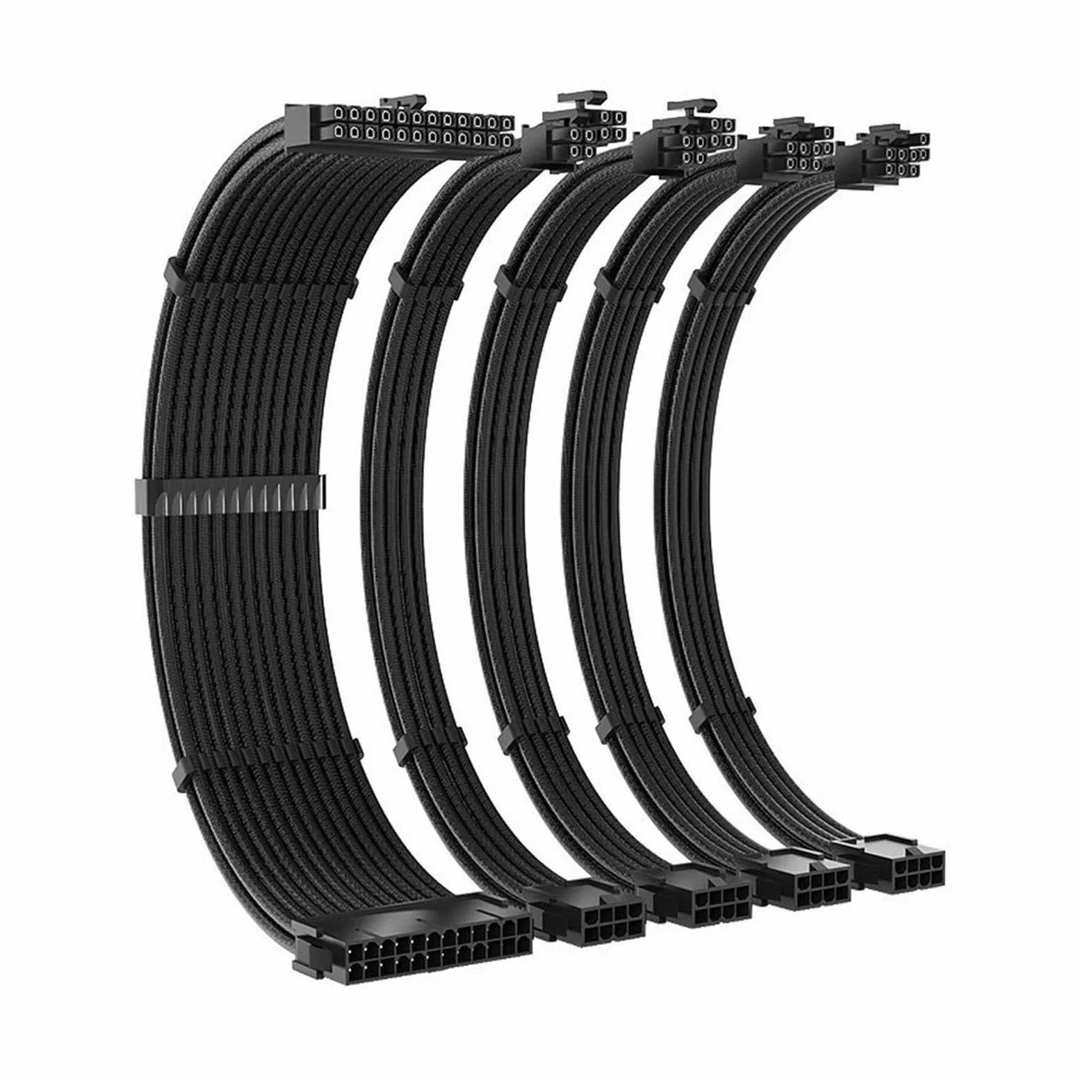 Cavo di alimentazione con manicotto per PC, set di cavi di prolunga da 35 cm, 24 pin, GPU, PCIE, 6+2 pin, 8 pin, CPU 4 + 4 pin, 18 AWG, cavo di alimentazione in nylon intrecciato
