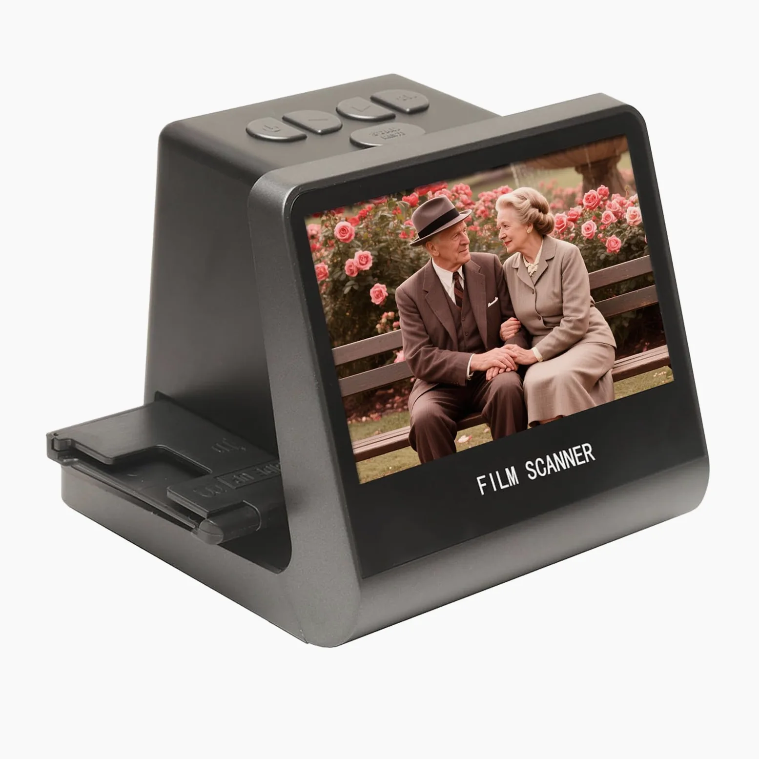 SENECESLI Scanner per Pellicole e Diapositive, Scanner per Diapositive CMOS da 14 MP Converte 135 126 110 Pellicole Negative Super 8 in Foto Digitali JPEG, LCD da 5 Pollici, Memoria