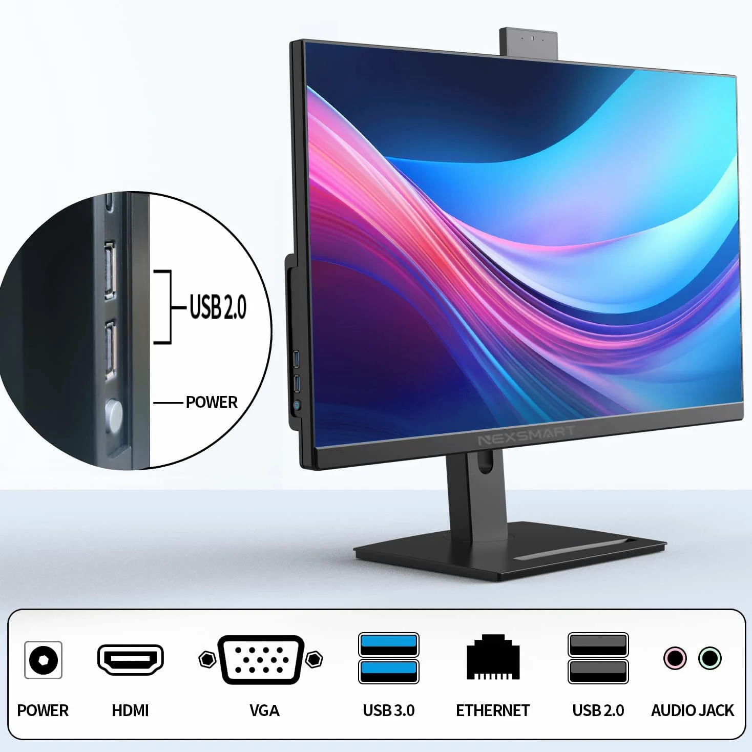 DREAMFYRE Computer All-in-One 27 Pollici Core i7 (fino a 3.20 GHz), All-in-One PC Schermo Rotante 512 GB SSD 16 GB RAM con Webcam Frontale, Supporta Wi-Fi Doppia Banda 2.4G/5.2G Bluetooth 4.2, Nero