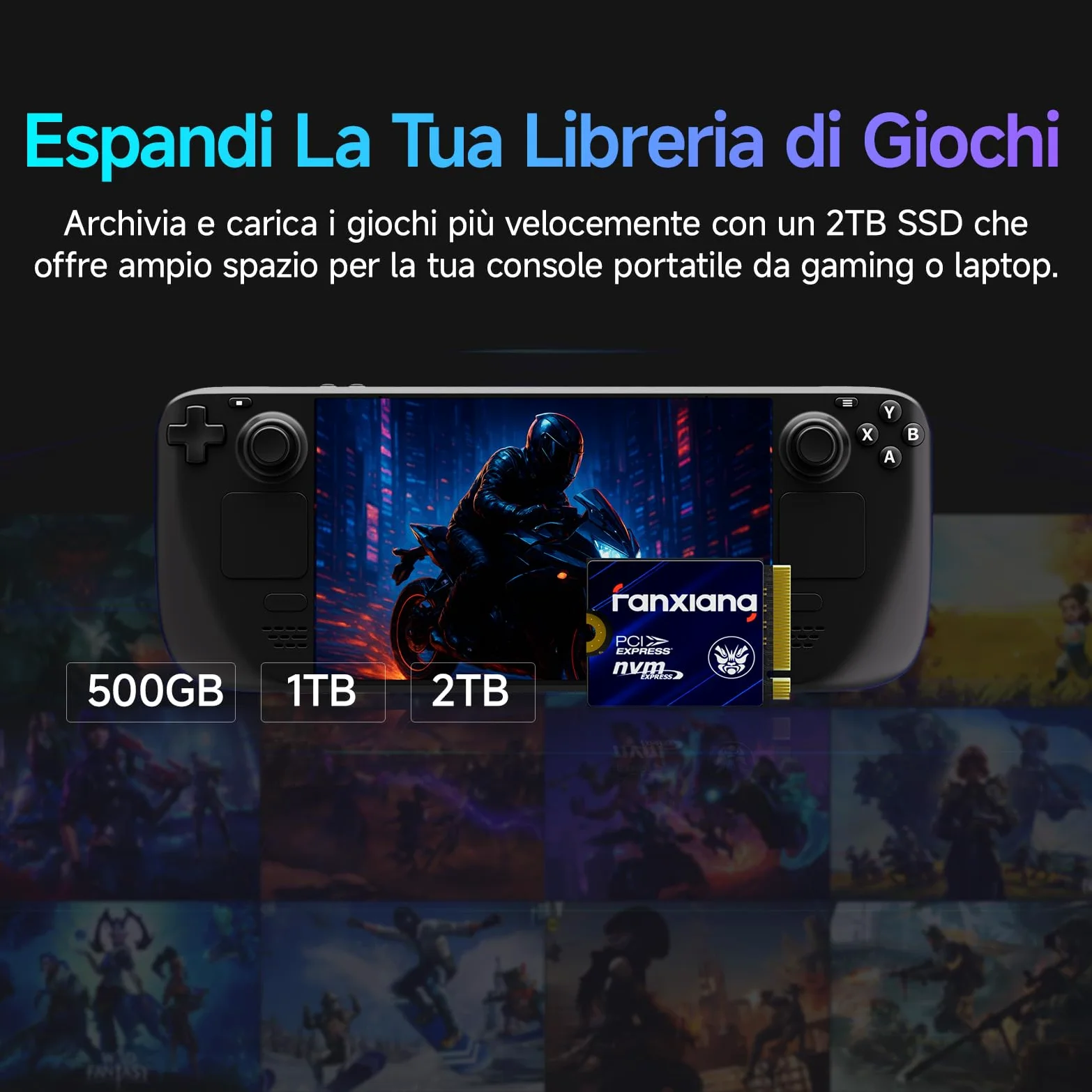 fanxiang S630 500GB SSD M.2 2230, NVME M2 SSD PCIe Gen4x4, Fino a 4850MB/s, Per Rog Ally, Steam Deck, Microsoft Surface Pro, Mini PC, Ultrabook - Unità a Stato Solido Interna