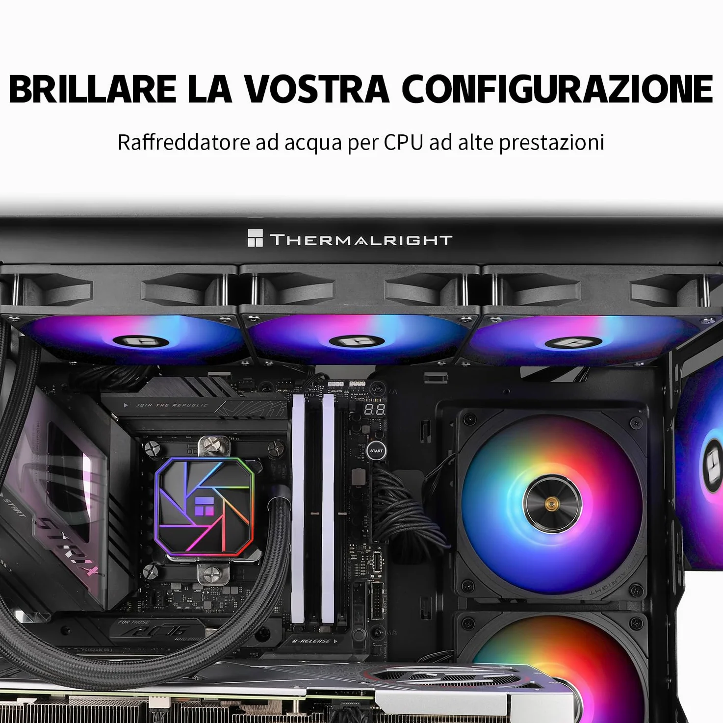 TR AQUA ELITE 360 V3 3 Ventole ARGB PWM con cuscinetti S-FDB, pompa efficiente controllata da PWM, per AMD / AM4 / AM5 Intel LGA1150 / 1151/1200 / 2011/1700 (AE360 V3)