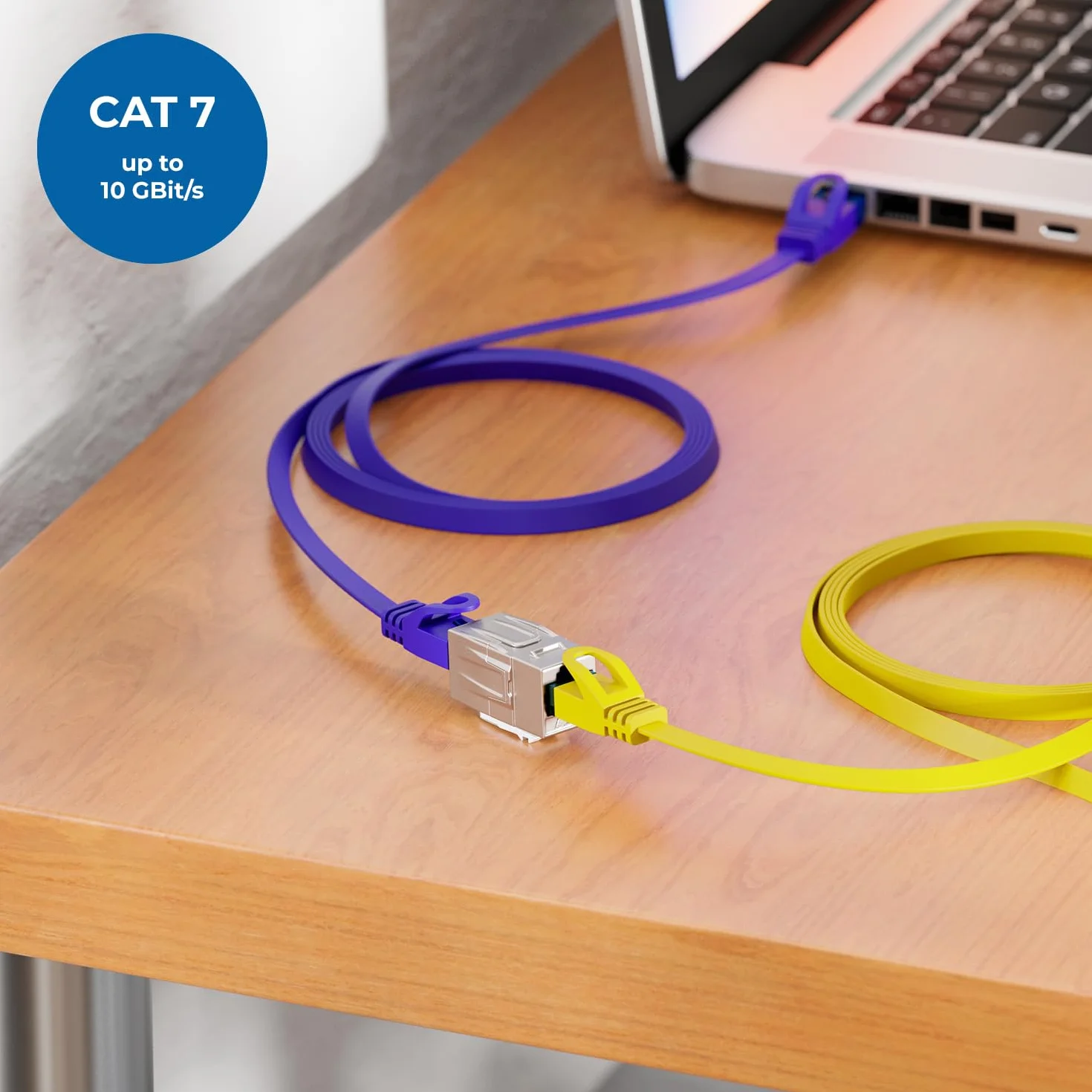deleyCON 12 Pezzi CAT 7 Accoppiamento Keystone Metallo 2x RJ45 Jack Connettore per RJ45 Patch Cable 600 MHz 10 Gbps LAN DSL Ethernet e Utilizzabile Come Keystone - Argento