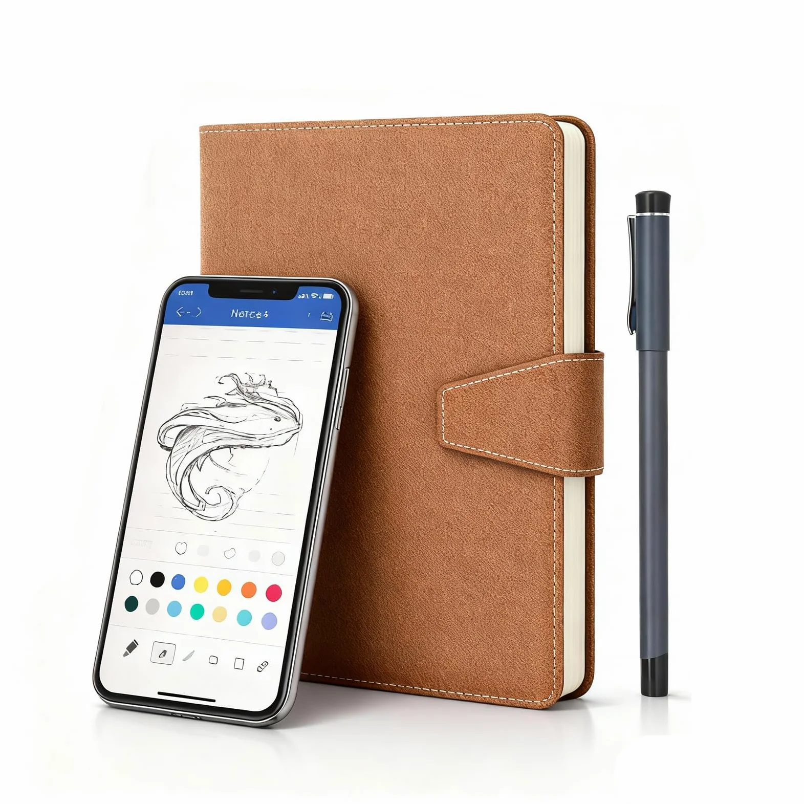 3 su 1 Notebook Digitale con Penna Intelligente, Sincronizzazione in Tempo Reale per la Digitalizzazione, Convertire in Testo, Memorizzare e Condividere Note di Carta (BROWN)