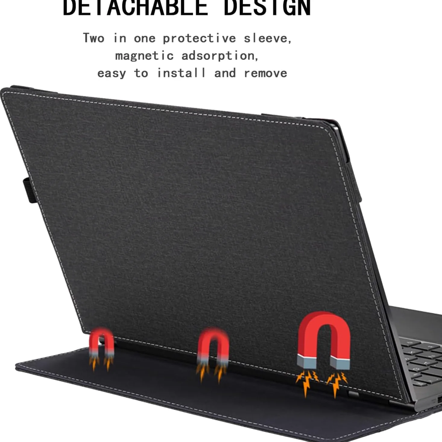 Custodia per laptop 2023 per Lenovo IdeaPad Flex 5 14ALC7 14IAU7 14IRU8 14ABR8 14ABR8 custodia protettiva 2 in 1 in pelle PU con portapenne e foro per la dissipazione del calore (grigio scuro)