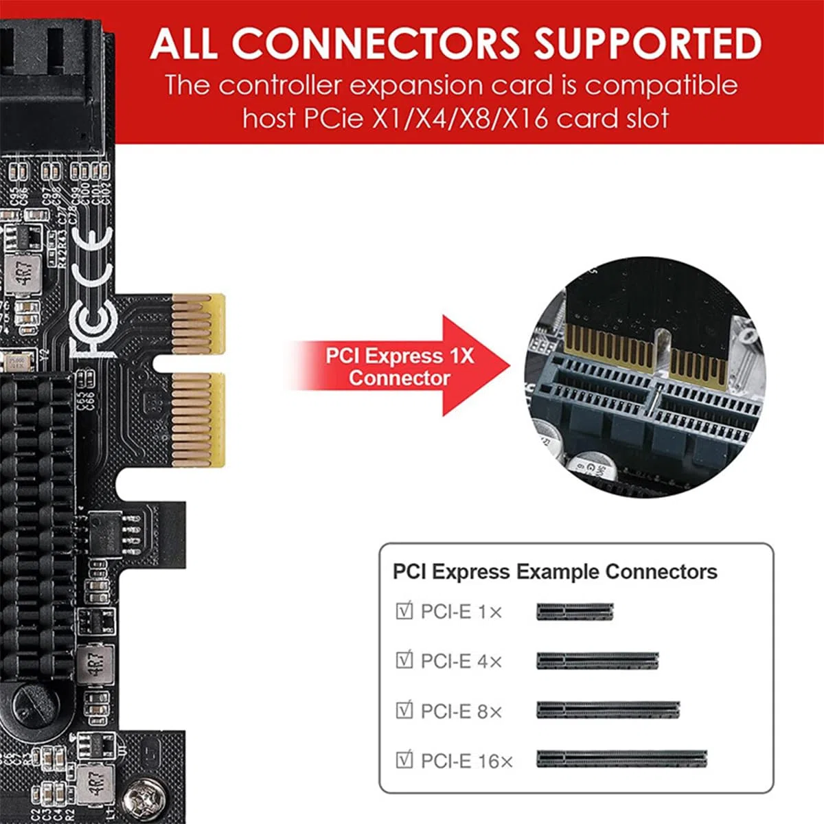 DollaTek PCI-E 1X GEN3 a Sata3.0 Scheda di espansione a piena velocità Adattatore 2 porte 6G Espansione Disco rigido IPFS con staffa a basso profilo