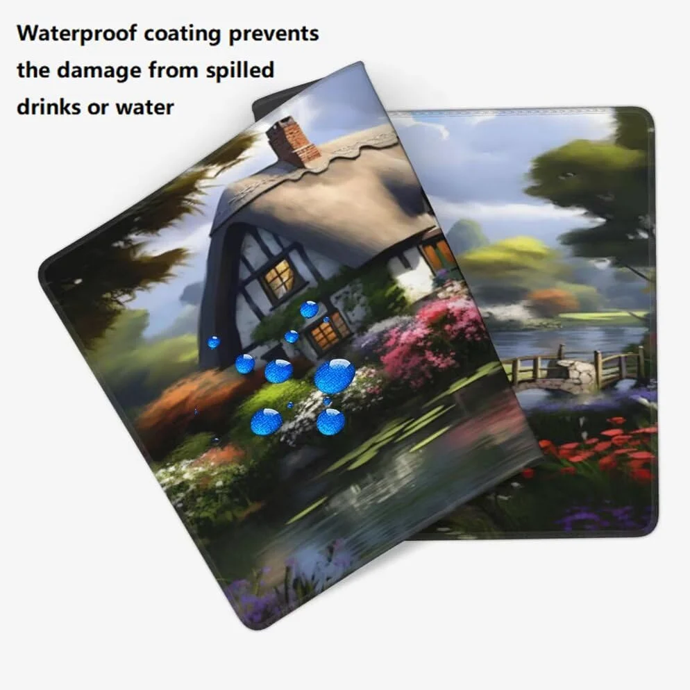 Tappetino Mouse XXL 1000x500mm Casa da Favola Grande Mouse Pad, Tappetino Scrivania con Bordi Cuciti, Grande Mousepad Gaming con Base Antiscivolo per Giocatori, Ufficio e Casa (Fiume) -MP1550