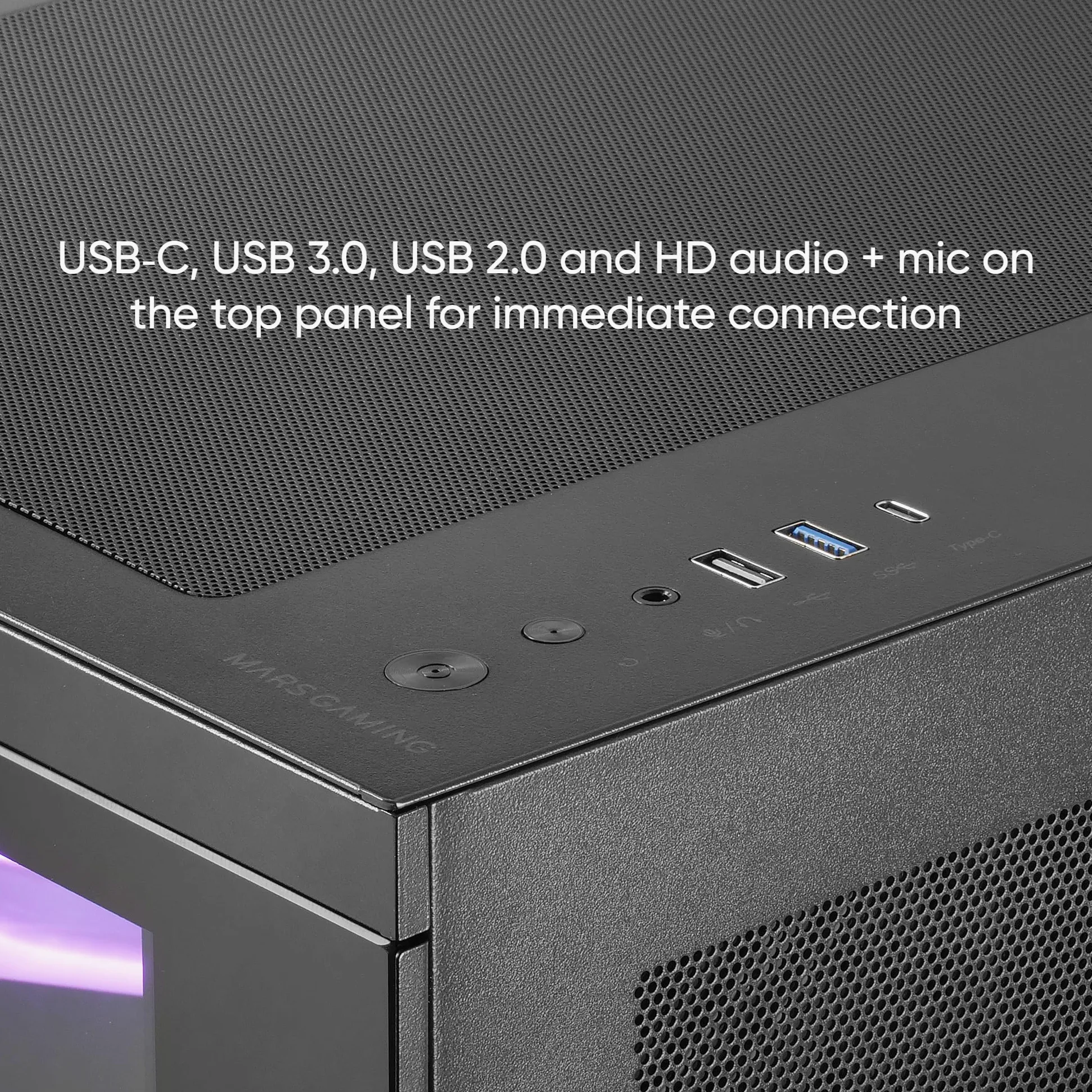 Mars Gaming MC-3TCORELCDM Case Gaming Micro-ATX, Schermo IPS 7,2” Personalizzabile, Triplo Vetro Temperato, Struttura Doppia Camera Laterale, Supporto per Raffreddamento Liquido fino a 360mm, Nero