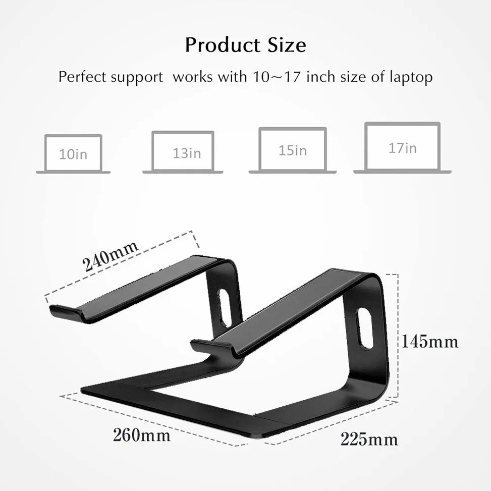 Supporto verticale per laptop, staffa di dissipazione del calore per notebook, supporto ventilato in lega di alluminio per PC desktop con gestione dei cavi, ideale per un ambiente