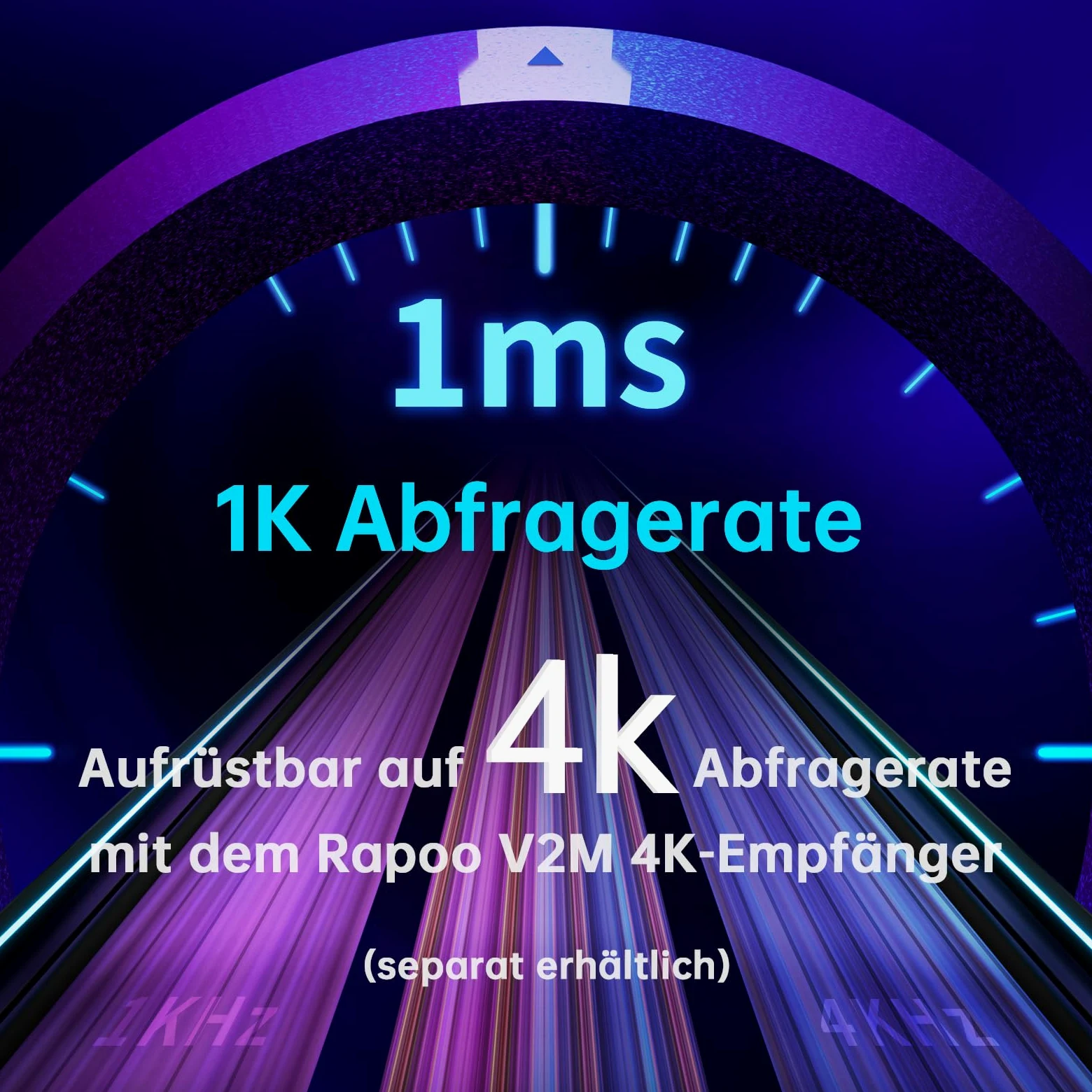 Rapoo VT9PRO 1K Mouse Wireless Gaming 68g Ultraleggero Mouse da Gioco | PAW3398 26K DPI, 1000Hz, Batteria 160 Ore, 10 Tasti Programmabili, Memoria Integrata, Mouse Ricaricabile per PC/ Mac, Bianco