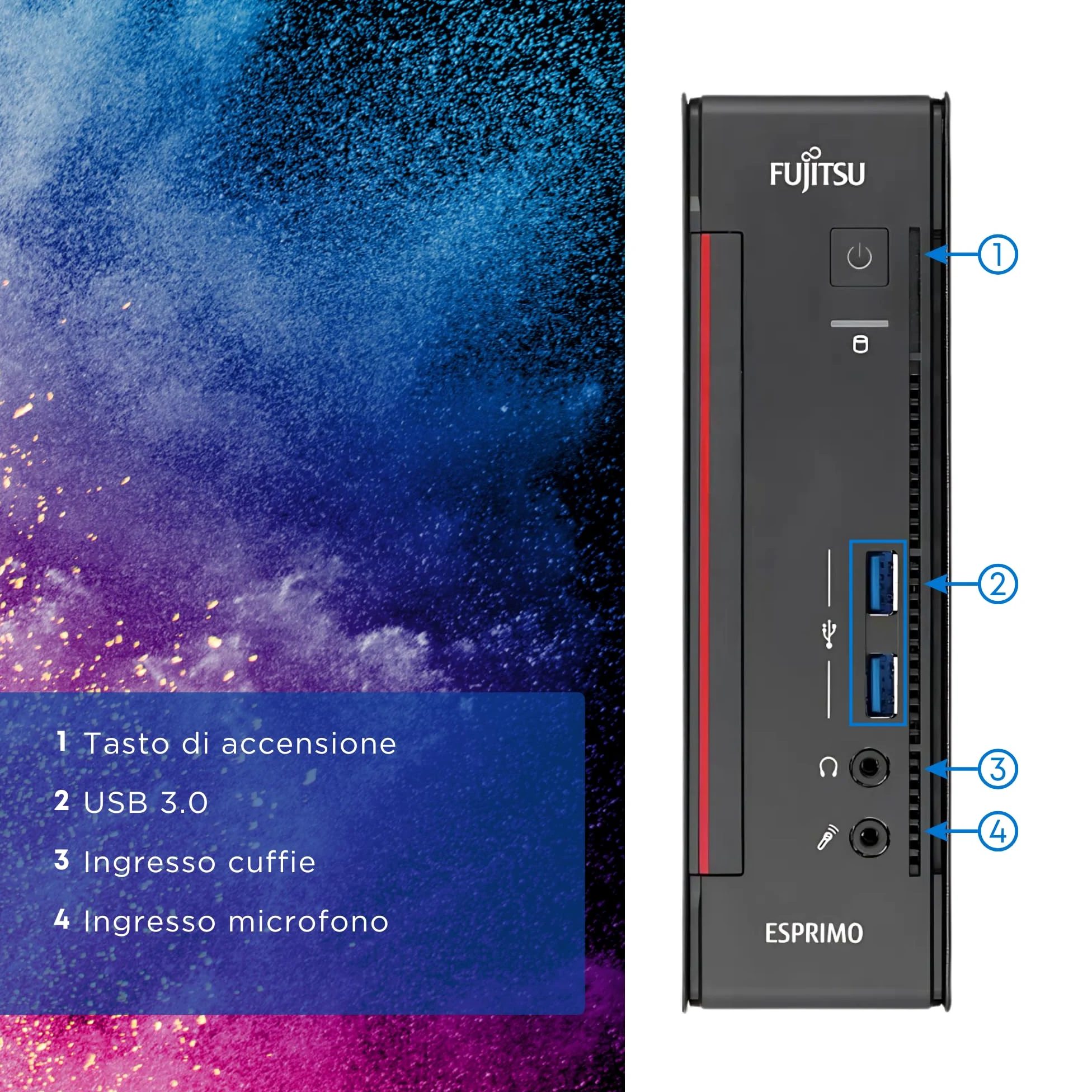 Fujitsu Q558 - Mini Pc Computer Fisso Desktop - Intel i5-8400T 6 Core 1.7 GHz - Ram 8GB DDR4 SSD 256GB, DVI + DP - Win 11 Pronto All'Uso con Chiavetta WiFi in Omaggio (Ricondizionato)