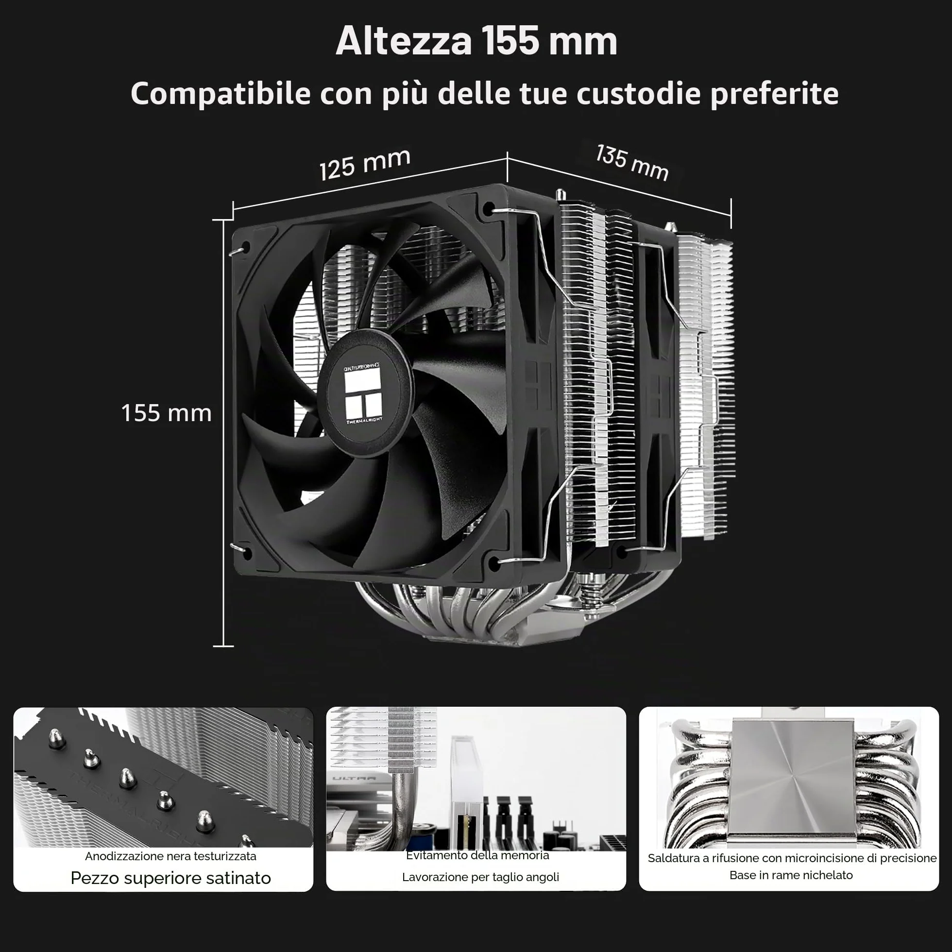 Thermalright Peerless Assassin 120 SE V2 Refroiditore CPU, TL-C12C 120mm Ventole, 1850RPM, 6 Tubazioni di Calore, per AMD AM4/AM5 e Intel LGA 1700/1851