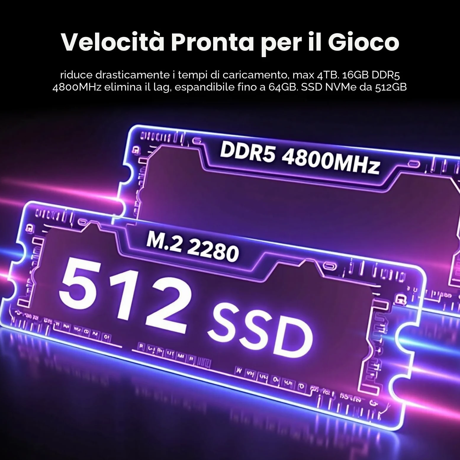 16" PC Portatile Gaming Ryzen 7 H255 Fino a 4,9 GHz, 8 core 16 thread, 16 GB RAM DDR5 4800 MHz, SSD 512 GB, 1920 x 1200 FHD Display Computer Portatile, Tastiera Retroilluminata Laptop, WiFi 6