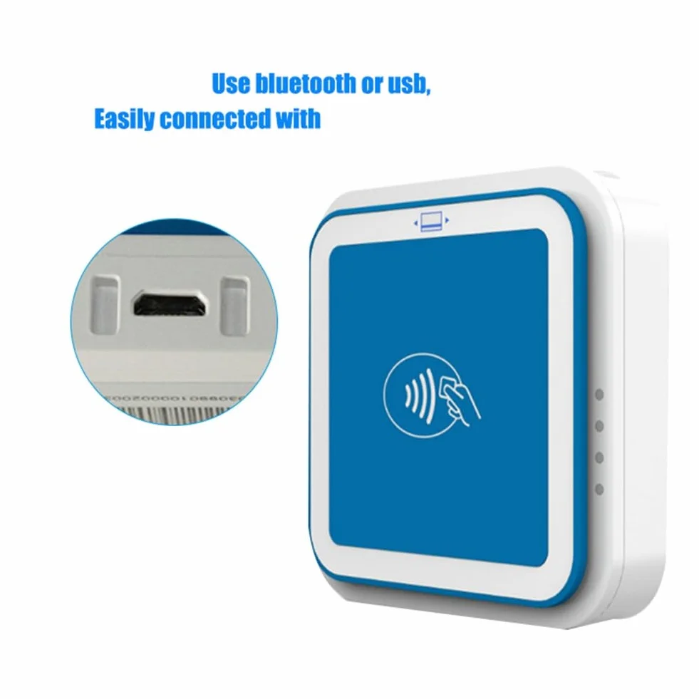 Lettore e Scrittore di Chip per Carte di Credito Visa Master, Transazioni Bancarie, Bluetooth Mpos con Terminale POS EMV PCI (I9)