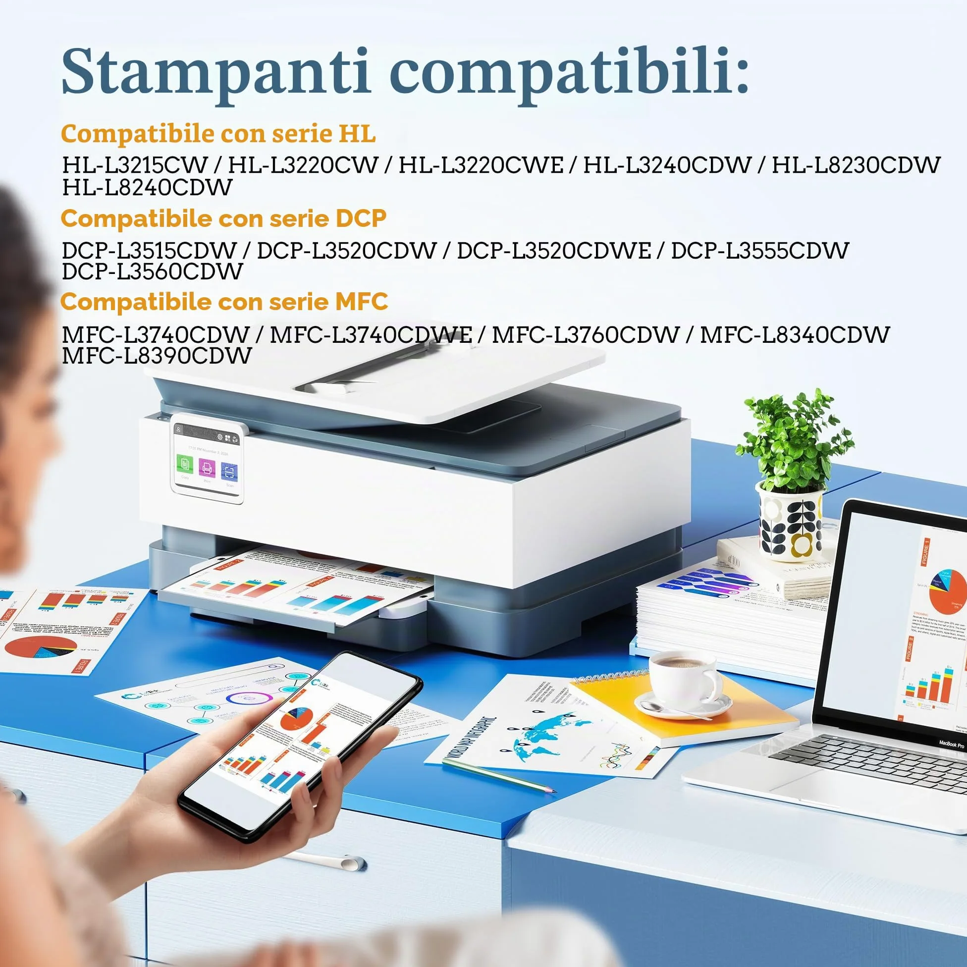 LxTek Compatibili Toner per Brother TN248XL per Brother MFC-L3740CDW 5-Pack | Compatibile per toner tn248, toner brother mfc l3740cdw, dcp-l3560cdw, mfc l3740cdwe, l3760cdw, dcp-l3520cdw, hl-l3240cdw