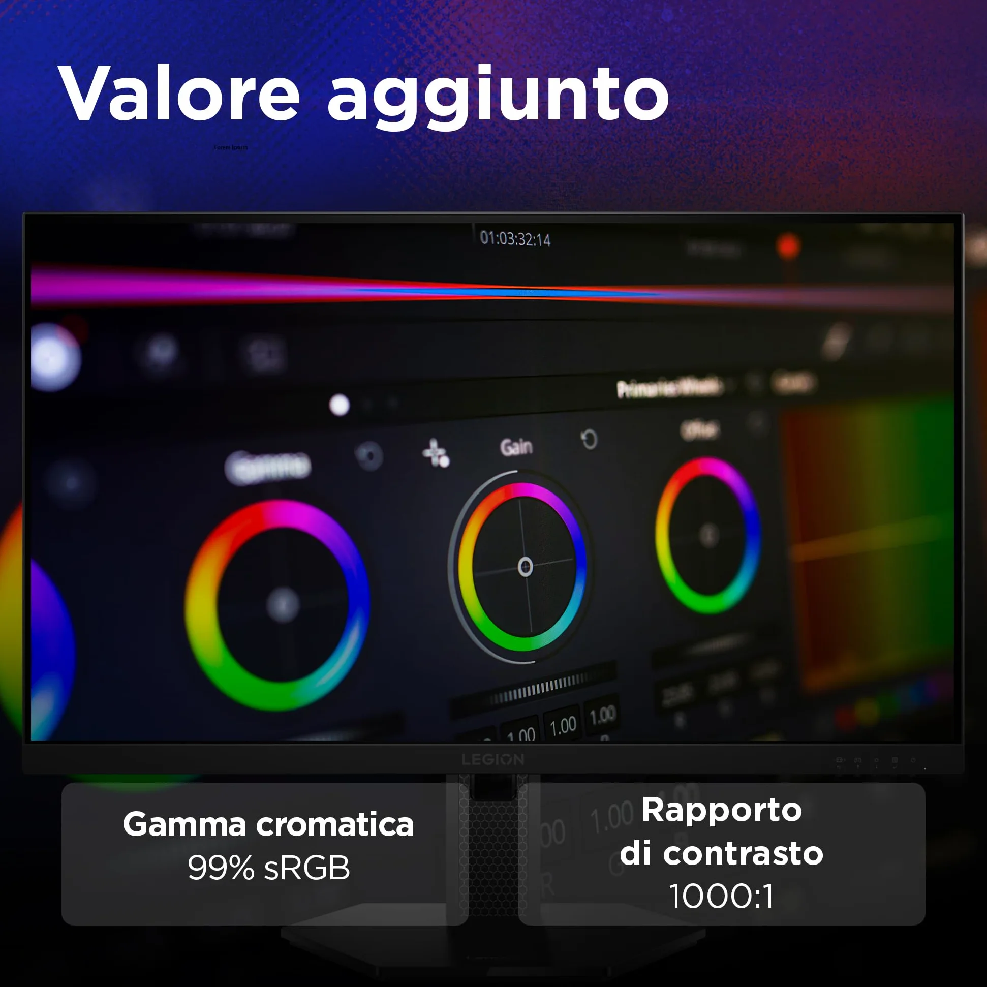 Lenovo Legion 27-15 | 27" Monitor Gaming IPS Full HD | 240Hz | 0.5 ms | DP 1.4, 2x HDMI 2.1 | AMD FreeSync Premium | Regolabile | VESA 100x100