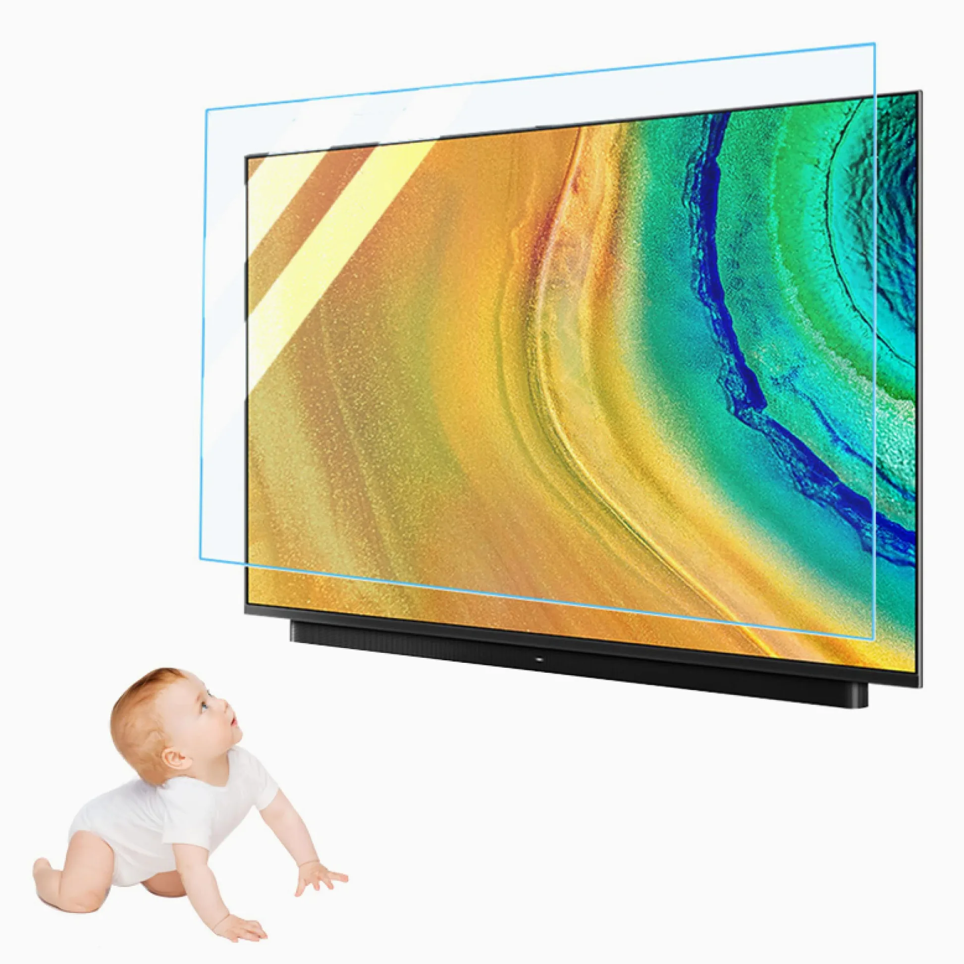 LEFEDA Pellicola protettiva anti luce blu, anti radiazioni, filtro HD trasparente antiriflesso – allevia l'affaticamento degli occhi – per monitor/display/display da 32-75 pollici, trasparente (1429 x