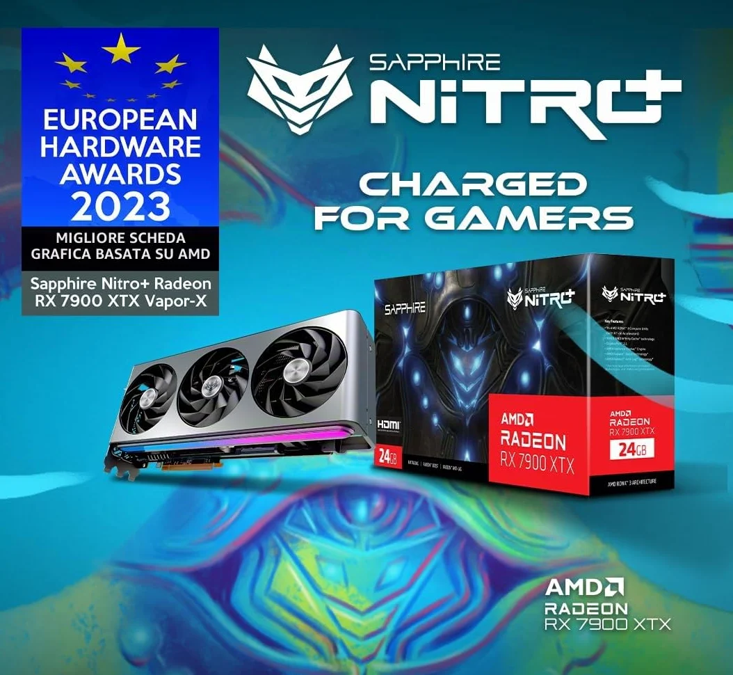 Sapphire 11322-01-40G Nitro+ AMD Radeon RX 7900 XTX Vapor-X Gaming Scheda grafica da 24 GB GDDR6, AMD RDNA 3