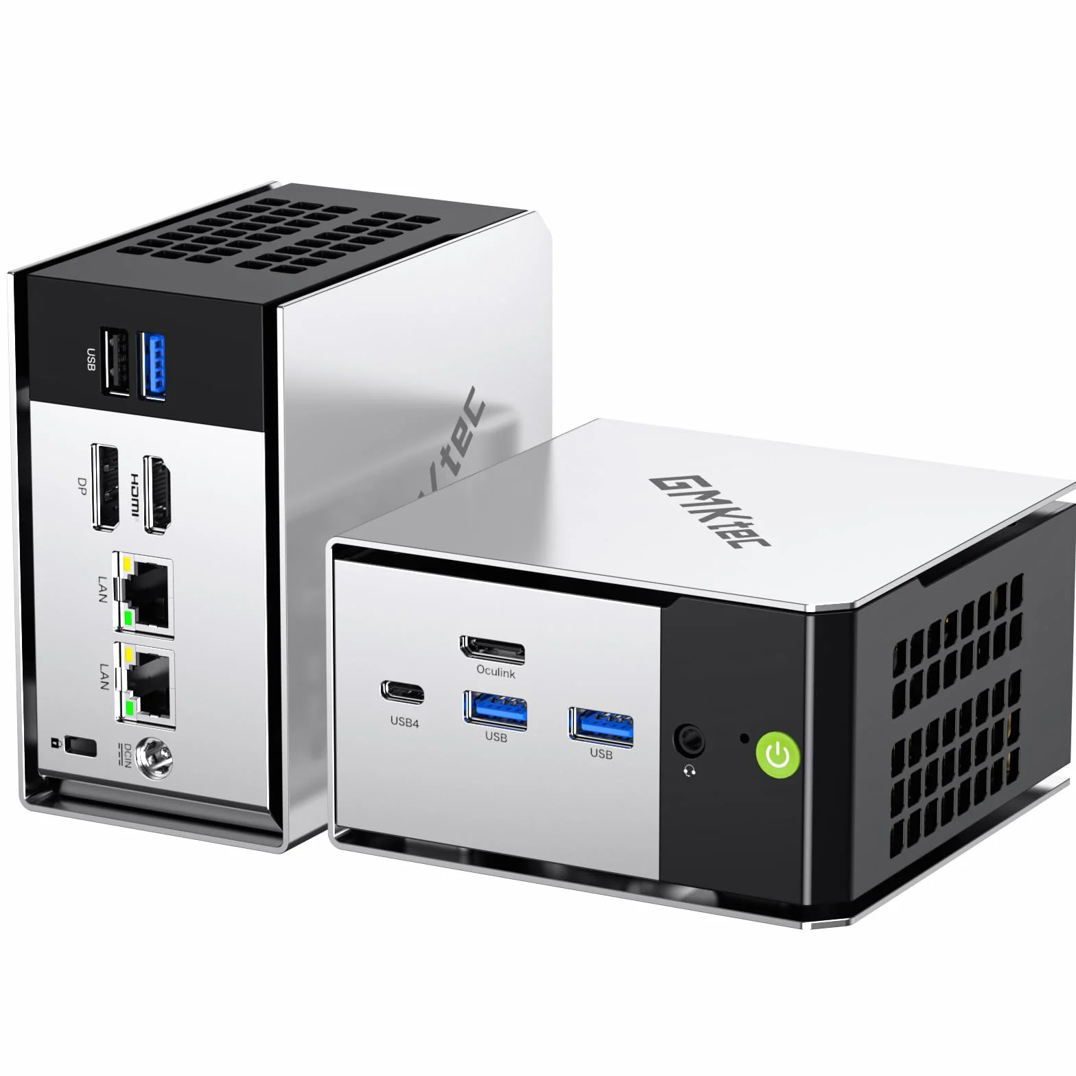 GMKtec Mini PC Ryzen 5 PRO 6650H(battere 7430U, 6C/12T 4.50 GHz), Dual 2.5GbE LAN, 16GB DDR5 RAM + 512GB PCIe SSD, M8 Mini Computer Desktop, Oculink, USB4, HDMI, USB-C per Ufficio/Gaming/Casa