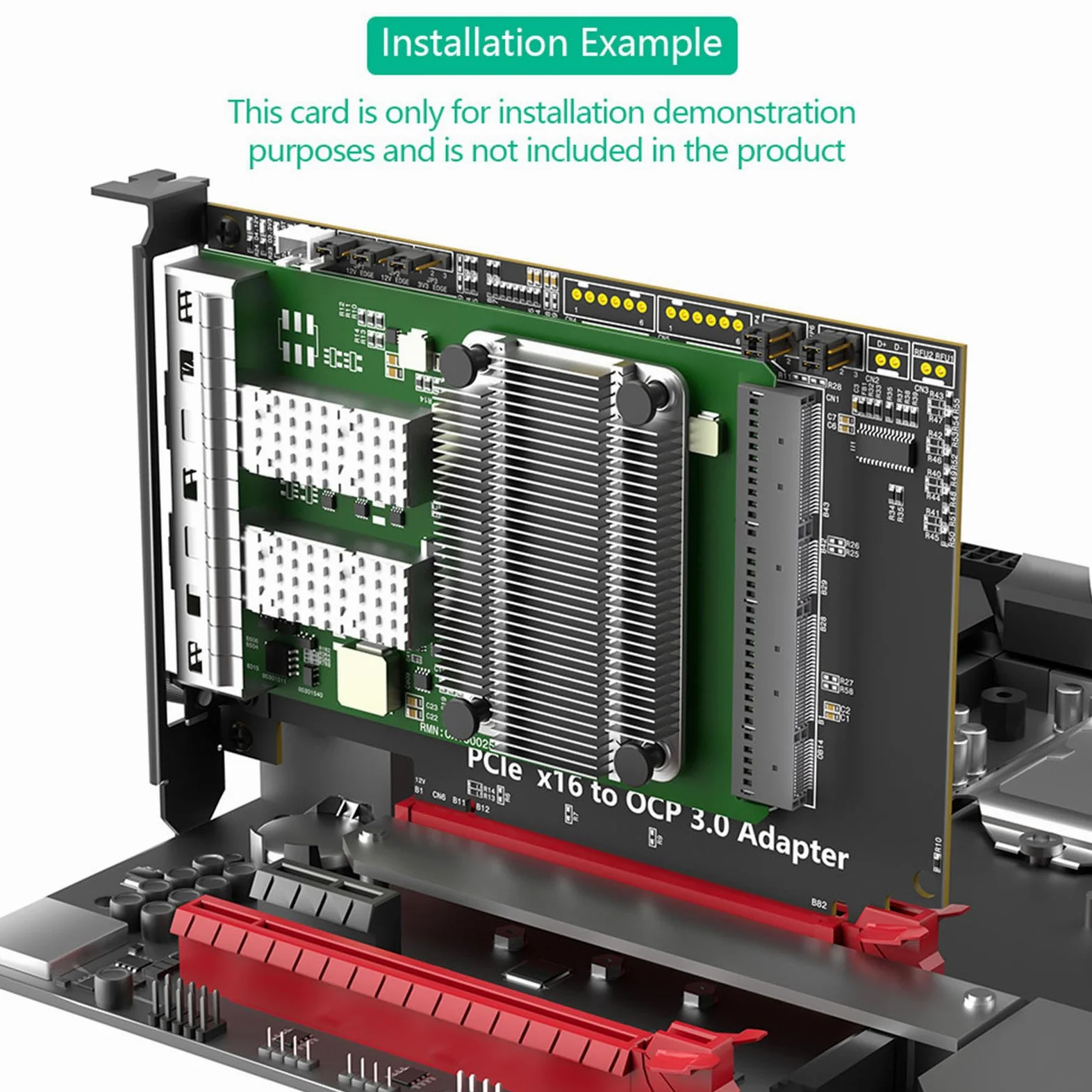 Scheda di rete di conversione OCP NIC3.0 a PCIe 5.0 X16 per server | Trasferimento dati a piena velocità per data center in rete con durabilità industriale e server di sistemi multipli