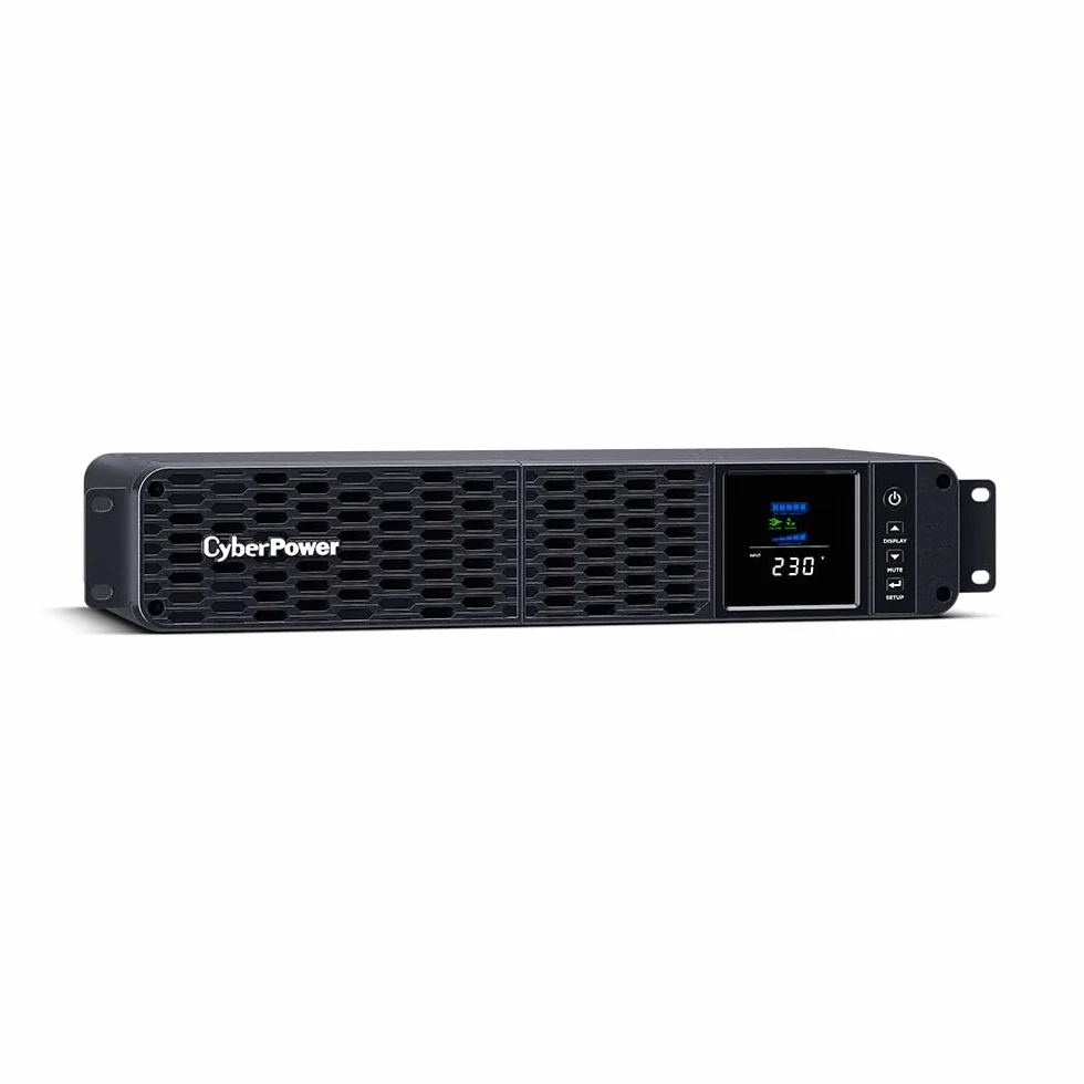 CyberPower CP2000EIPFCRM2U Line-Interactive UPS 2000VA/1200W Onda sinusoidale pura, AVR, LCD, USB (HID), DB9, RJ45 LAN Protection, uscita 86 IEC, Smart Slot per Opt. Comunicazione di rete