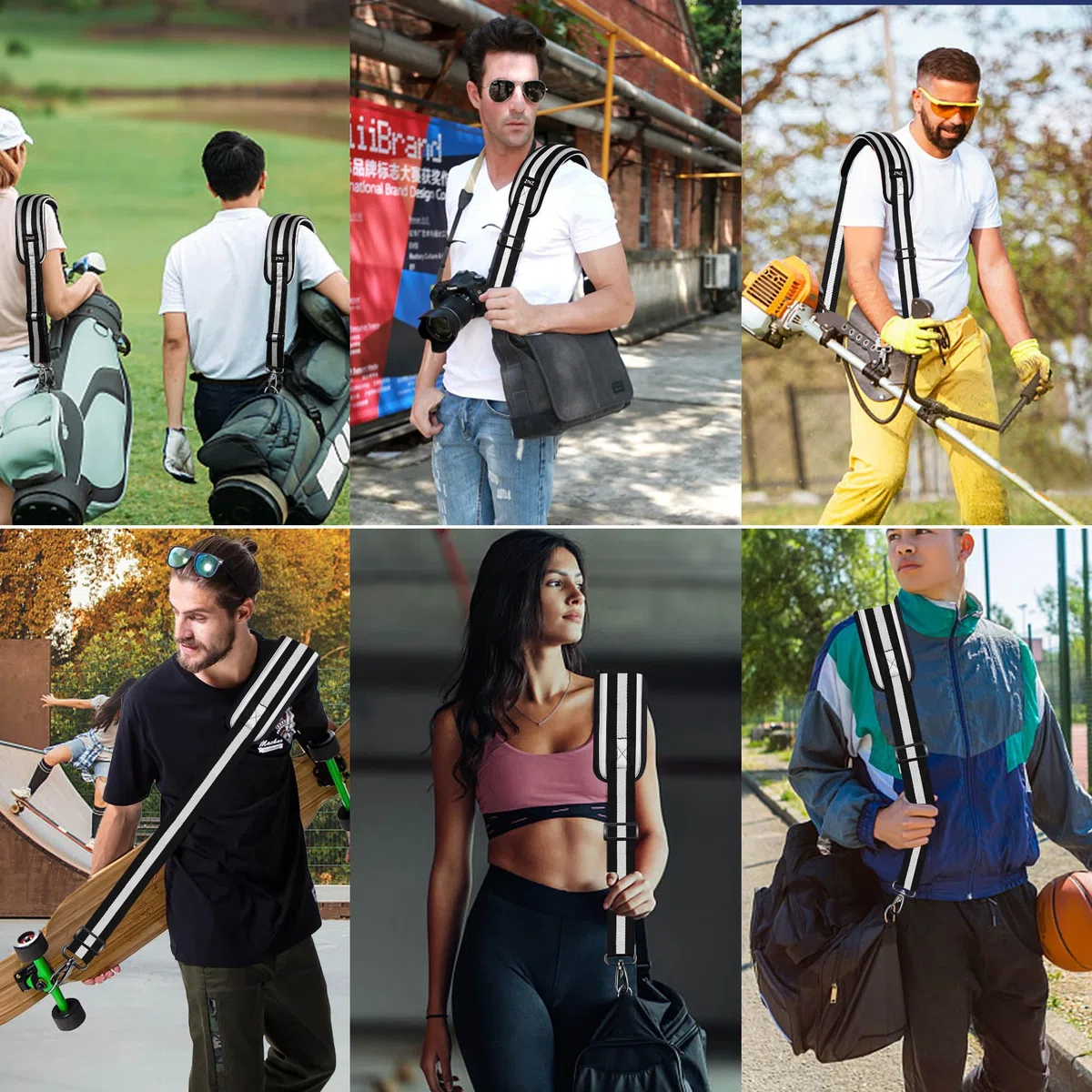 ZINZ Tracolla universale da 79.5" con imbottitura fissa traspirante ultra spessa Tracolla regolabile per carichi pesanti per borsa per laptop Borsa a tracolla Borsa da palestra - TW01B03
