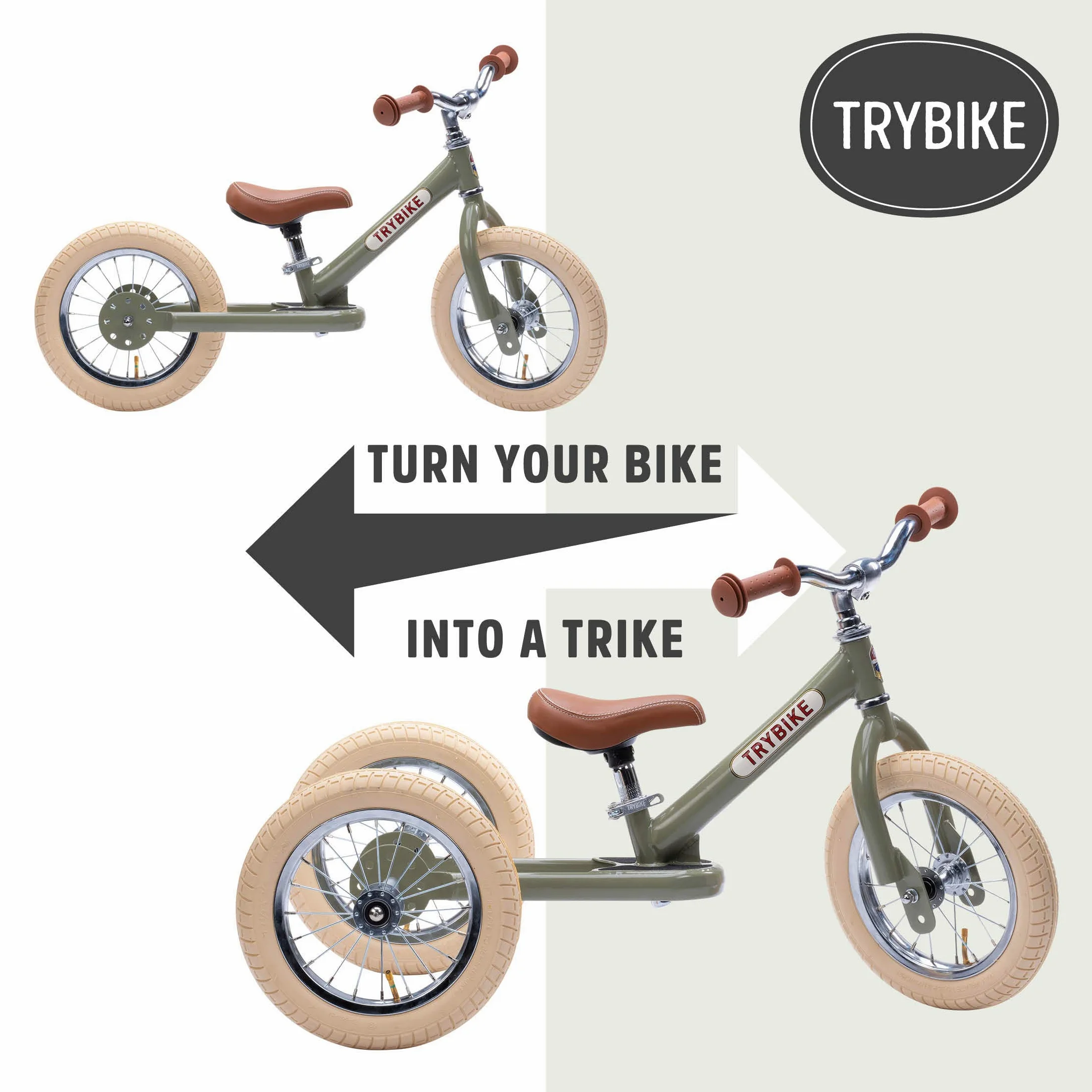 Trybike compatible - 2 Wheel Steel, Vintage Green