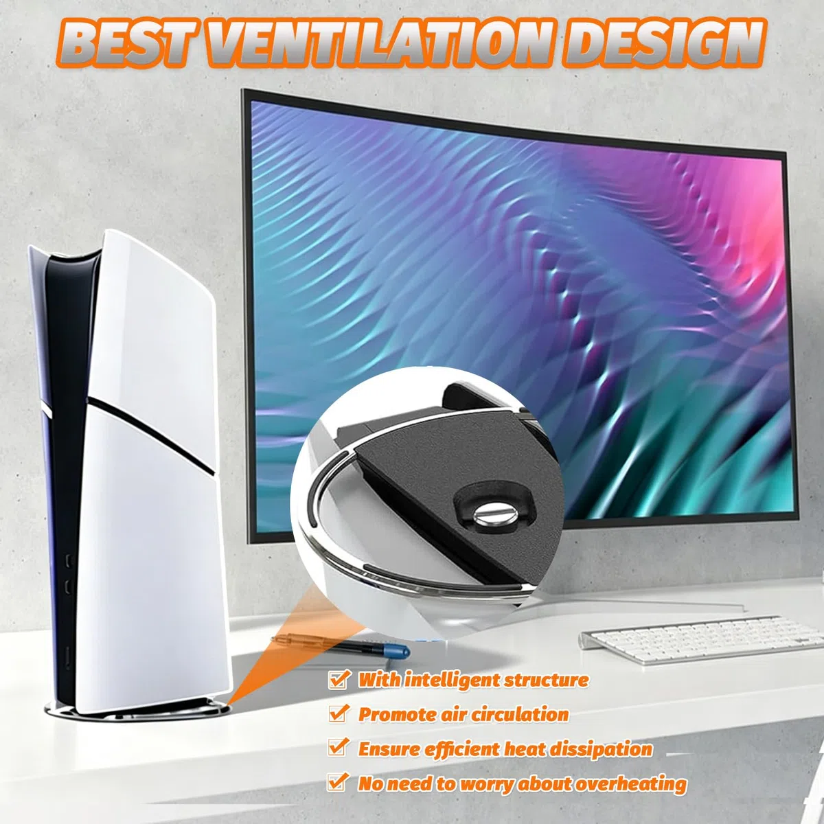Supporto Verticale per console PS5 Slim e Play 5, base di ricambio compatibile con PS5 Slim Disc e digitale Console da gaming