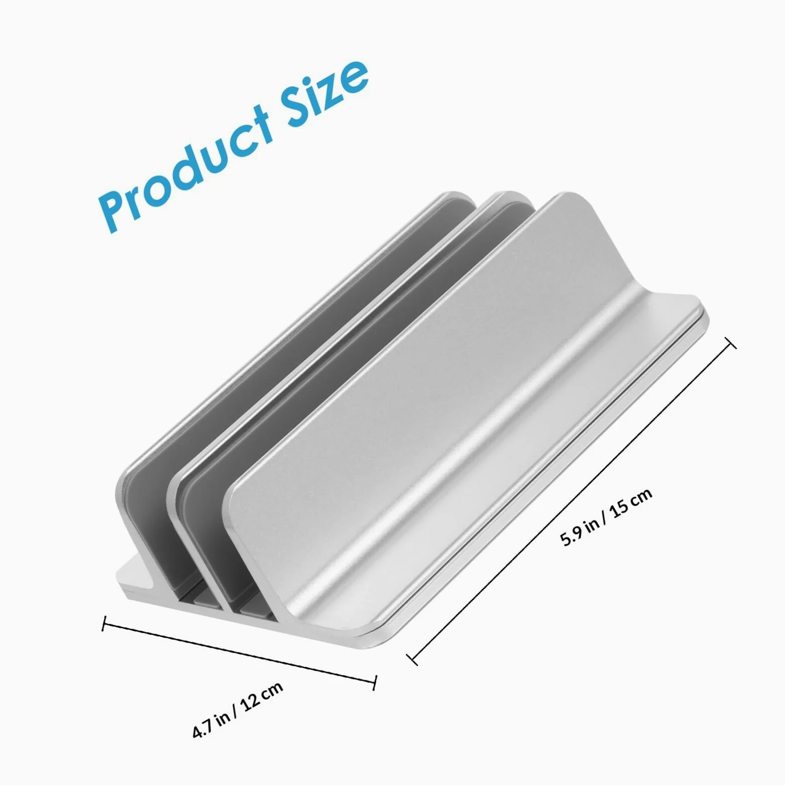 Lurrose Supporto Verticale per Laptop in Lega di Alluminio, Base da Scrivania a Doppio Slot per Notebook e Tablet, Porta Tablet Multiuso Finitura Cnc Liscia e Resistente