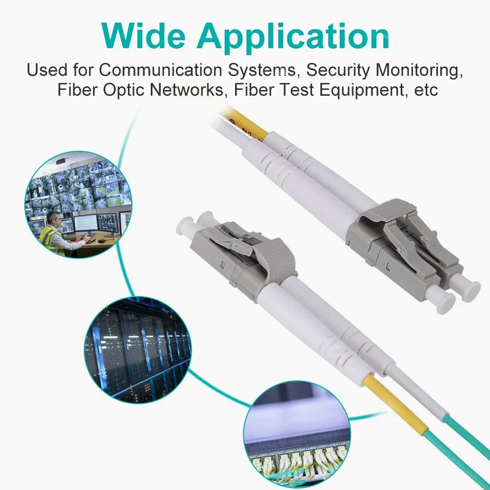 H!Fiber.com OM3 LC a LC Duplex cavo fibra ottica, cavo patch, ponticello multimodale, 10-metro(32.8ft)