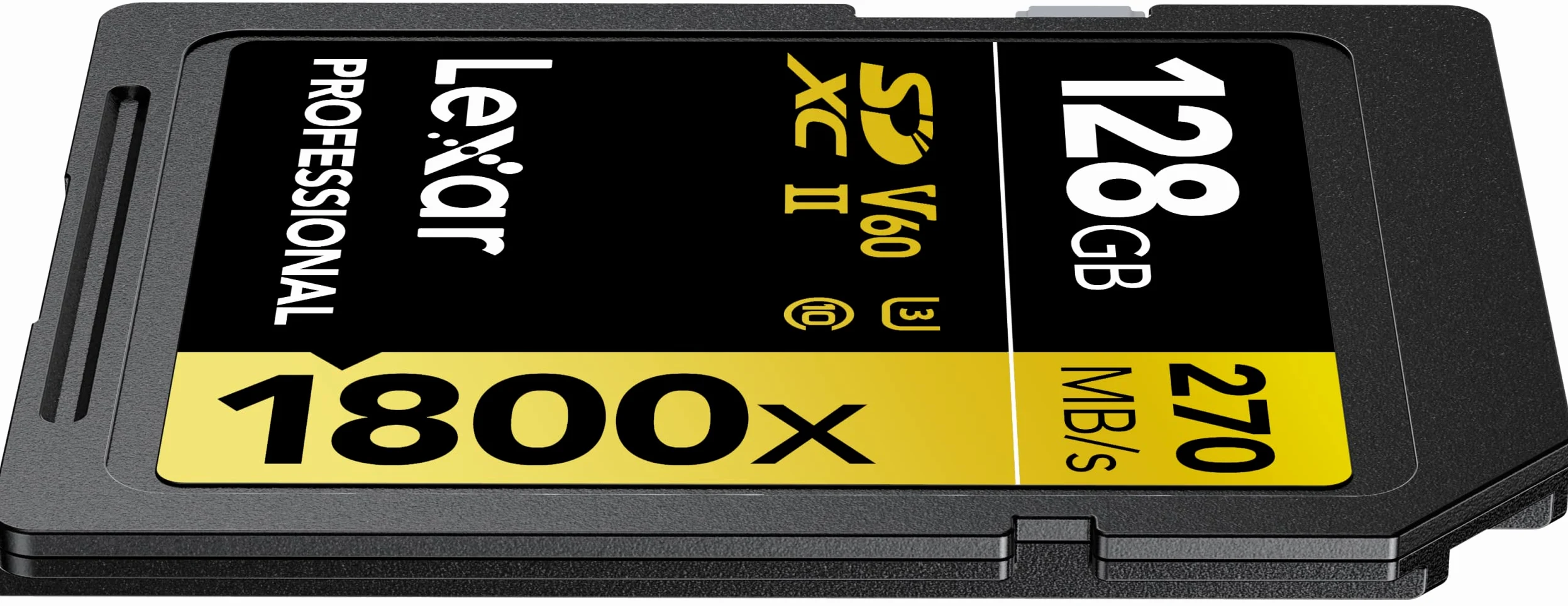 Lexar SDXC Professional 128GB 1800x UHS-II serie GOLD, Classe 10, U3, V60, per Registrazione video in 4K, nero