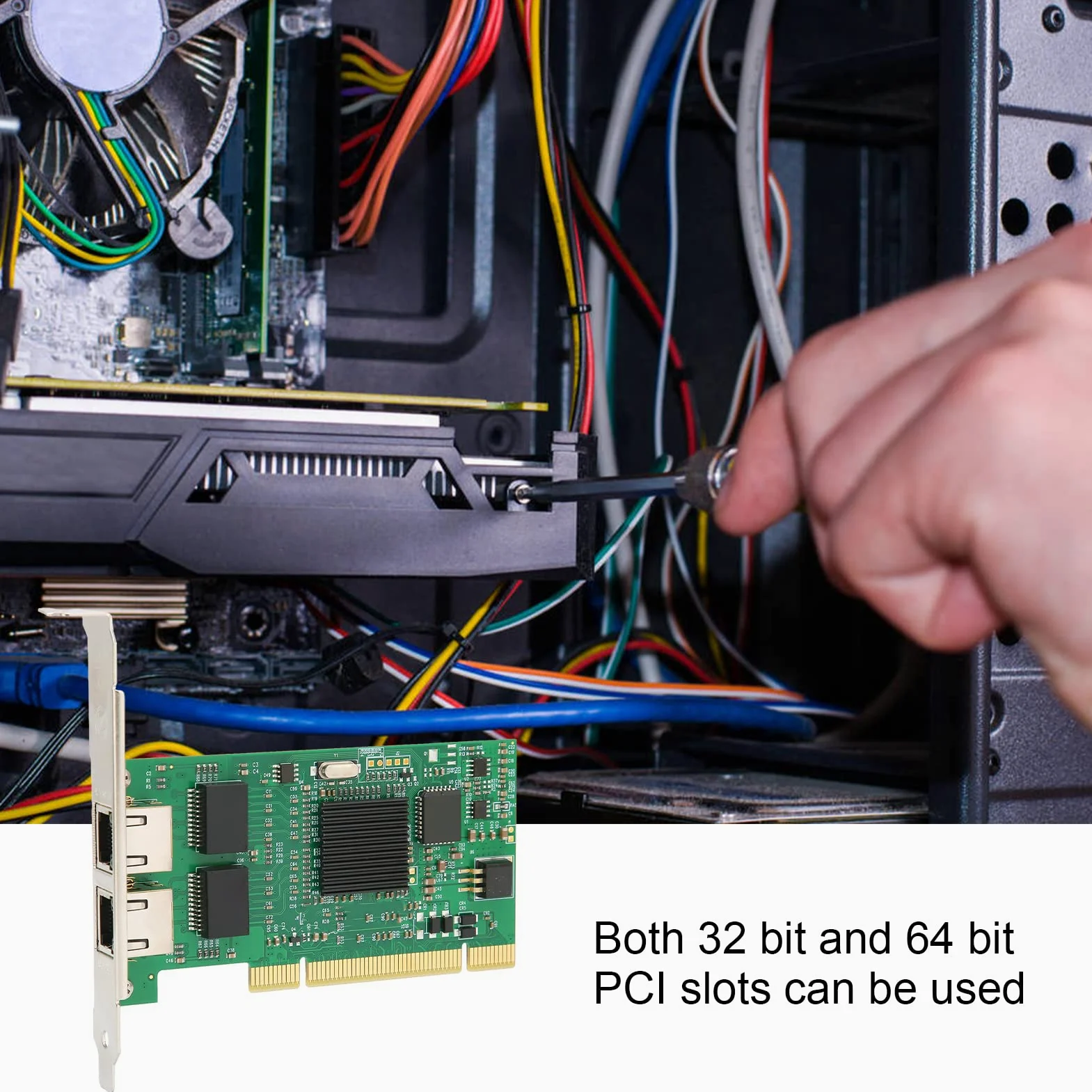 Schede di interfaccia di rete, PCB Scheda Gigabit Ethernet Doppio filtro PCI 2 Porte Gigabit Scheda di rete per Intel 82546 10/100/1000 Mbps per Win7 Win8 Win10